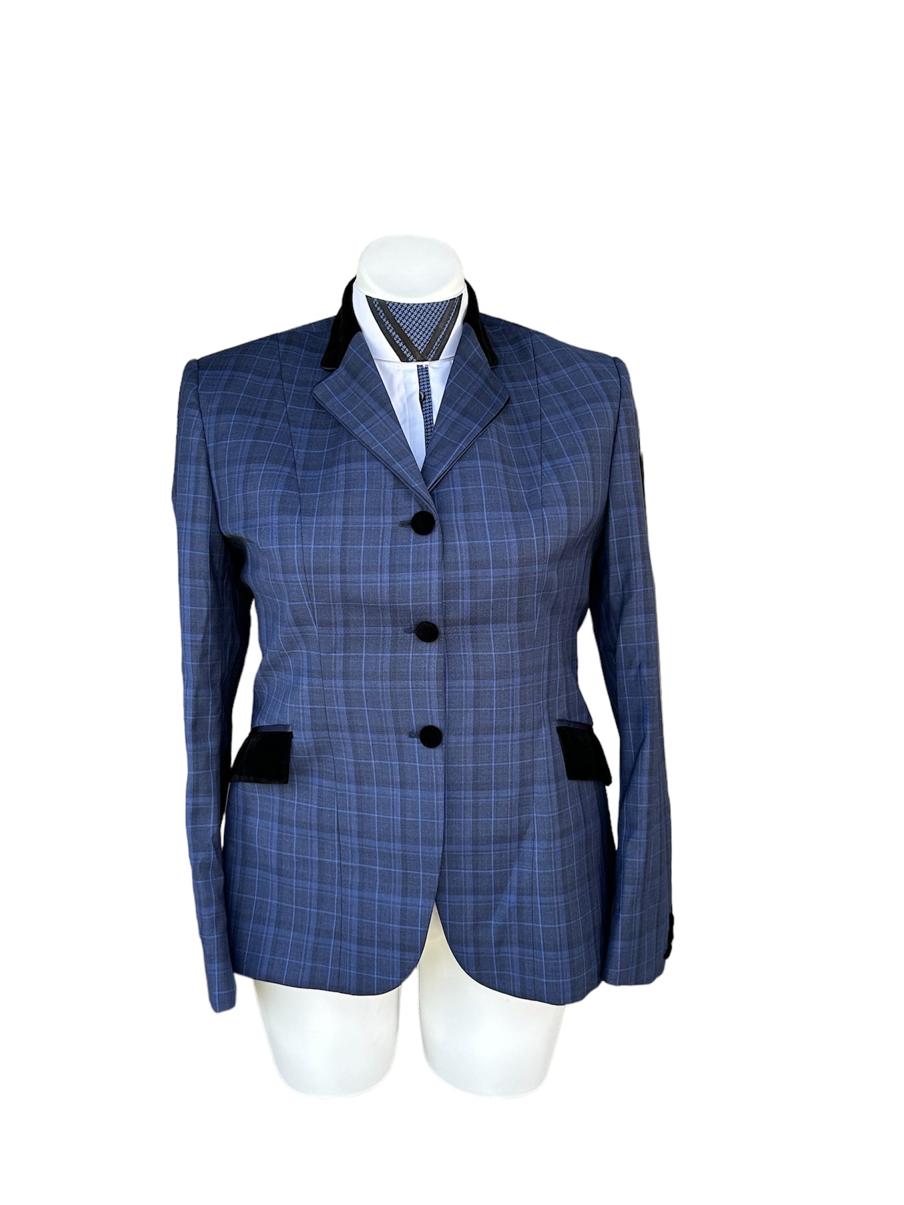 ‼️NEW‼️ English Show Coat Blue and Black Plaid