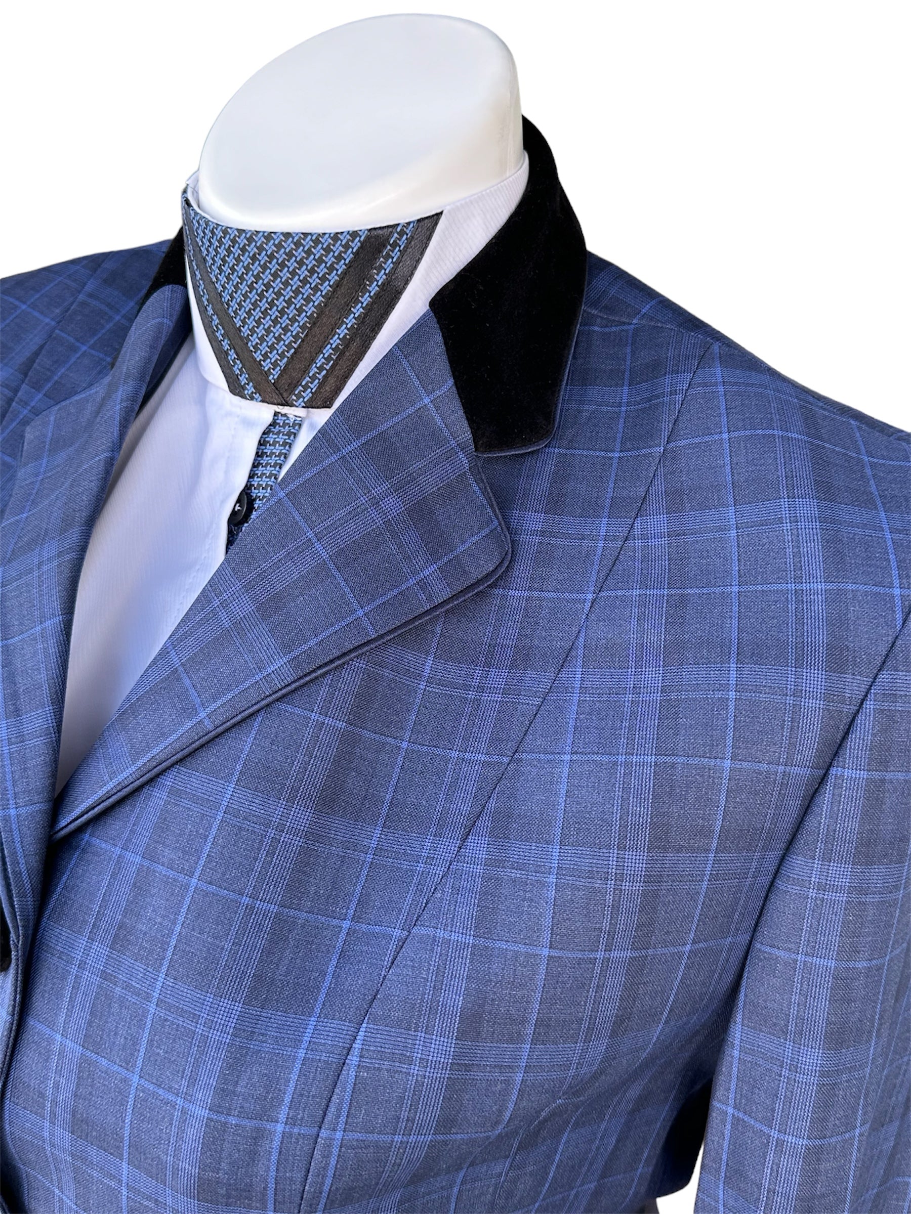 ‼️NEW‼️ English Show Coat Blue and Black Plaid