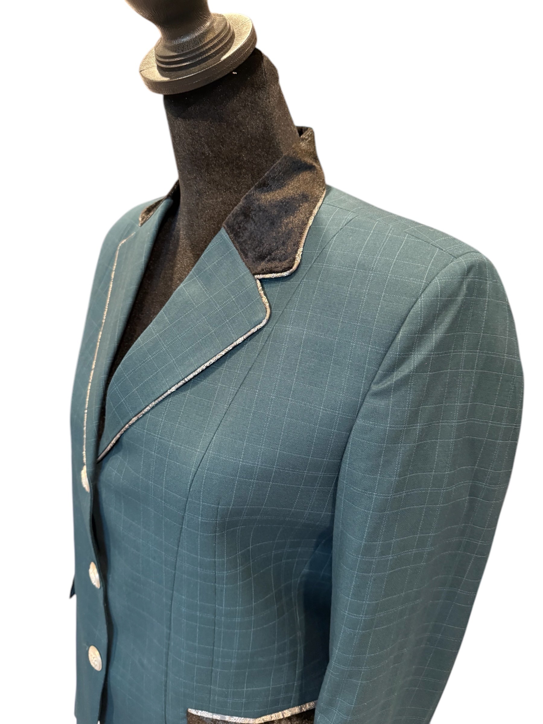 English Show Coat Spruce Green with Black and Grey