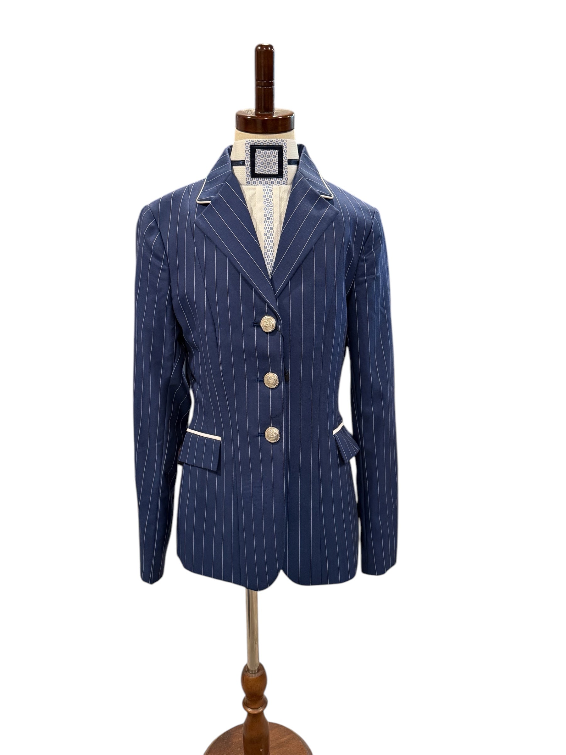Youth English Show Coat Blue Stripe Fabric Code MD1896