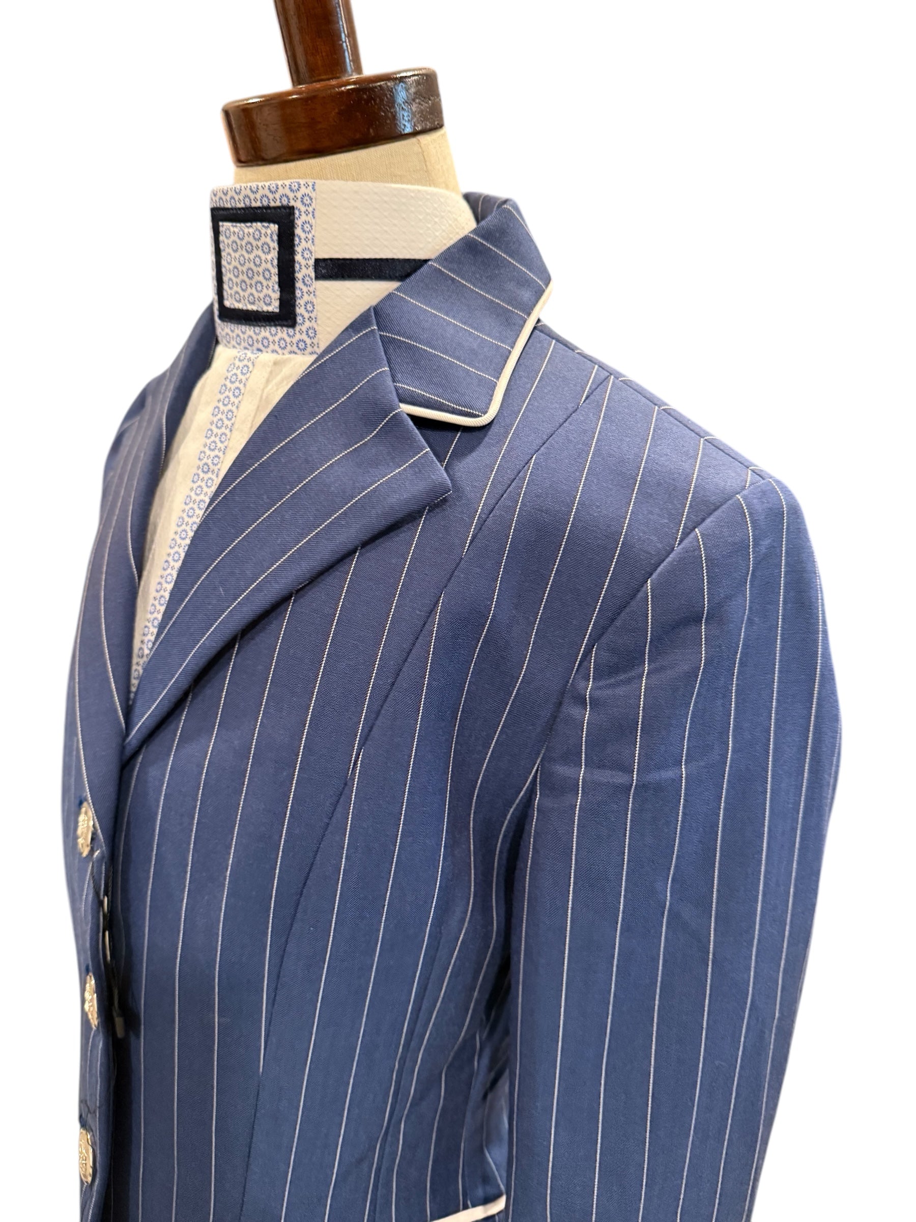 Youth English Show Coat Blue Stripe Fabric Code MD1896
