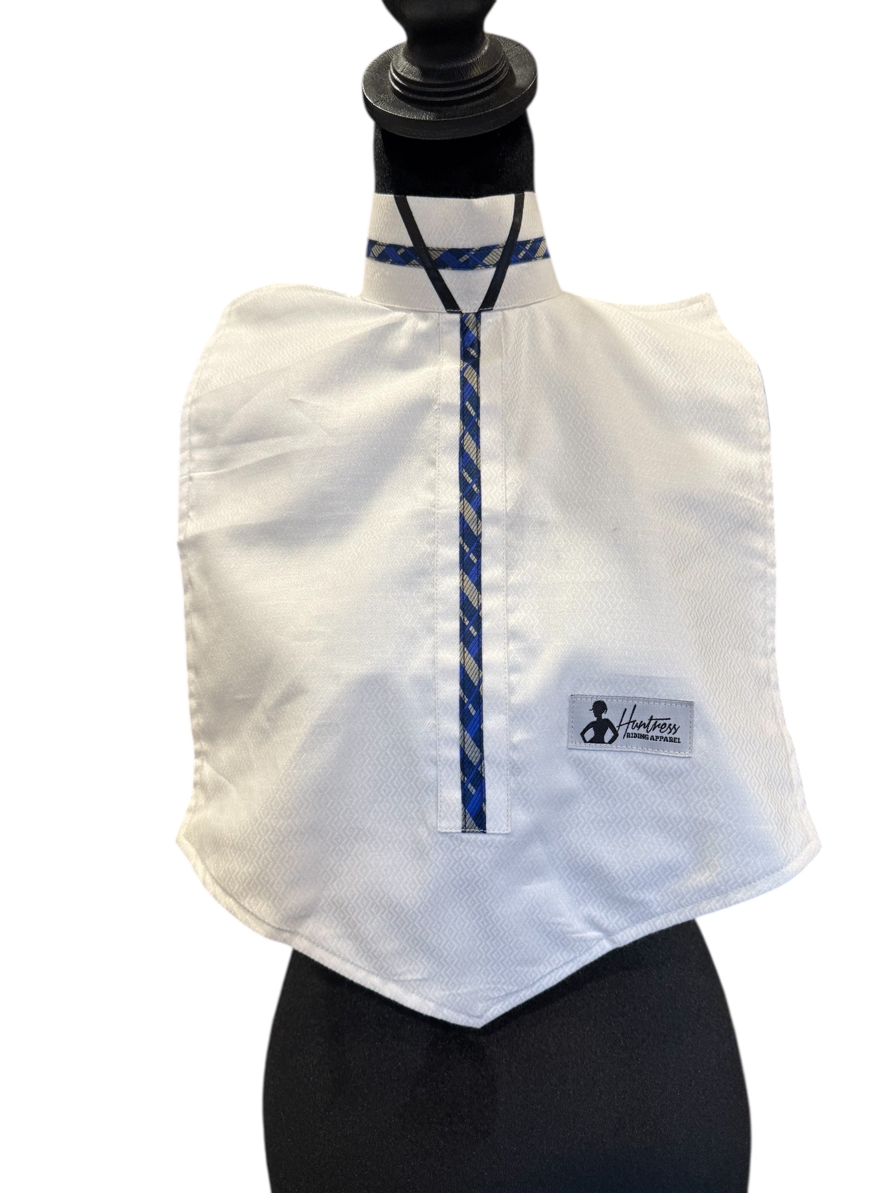 Dickie White with Royal Blue, Black and Navy Fabric Code May273