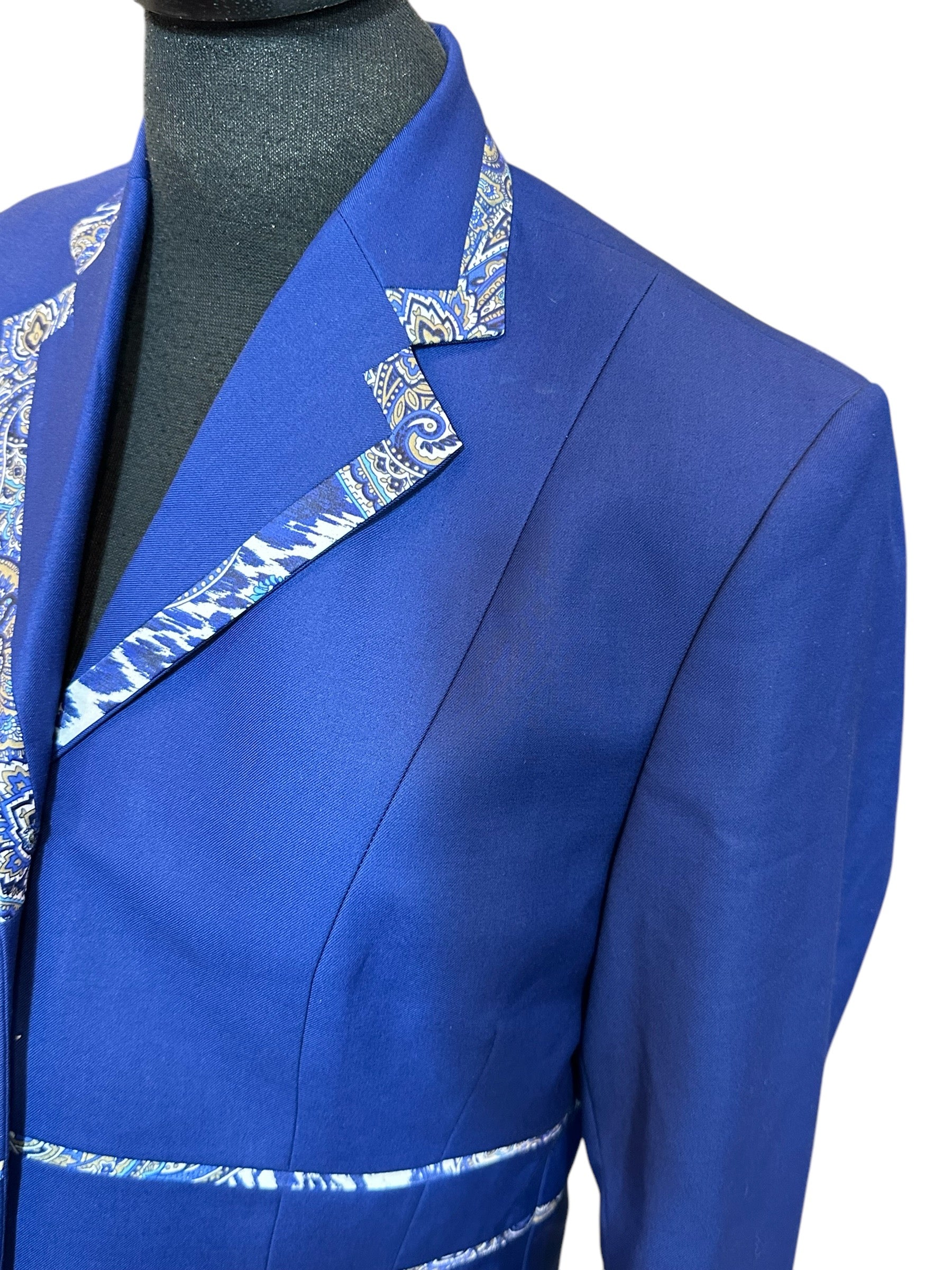 Western Showmanship Suit Royal Blue with Paisley