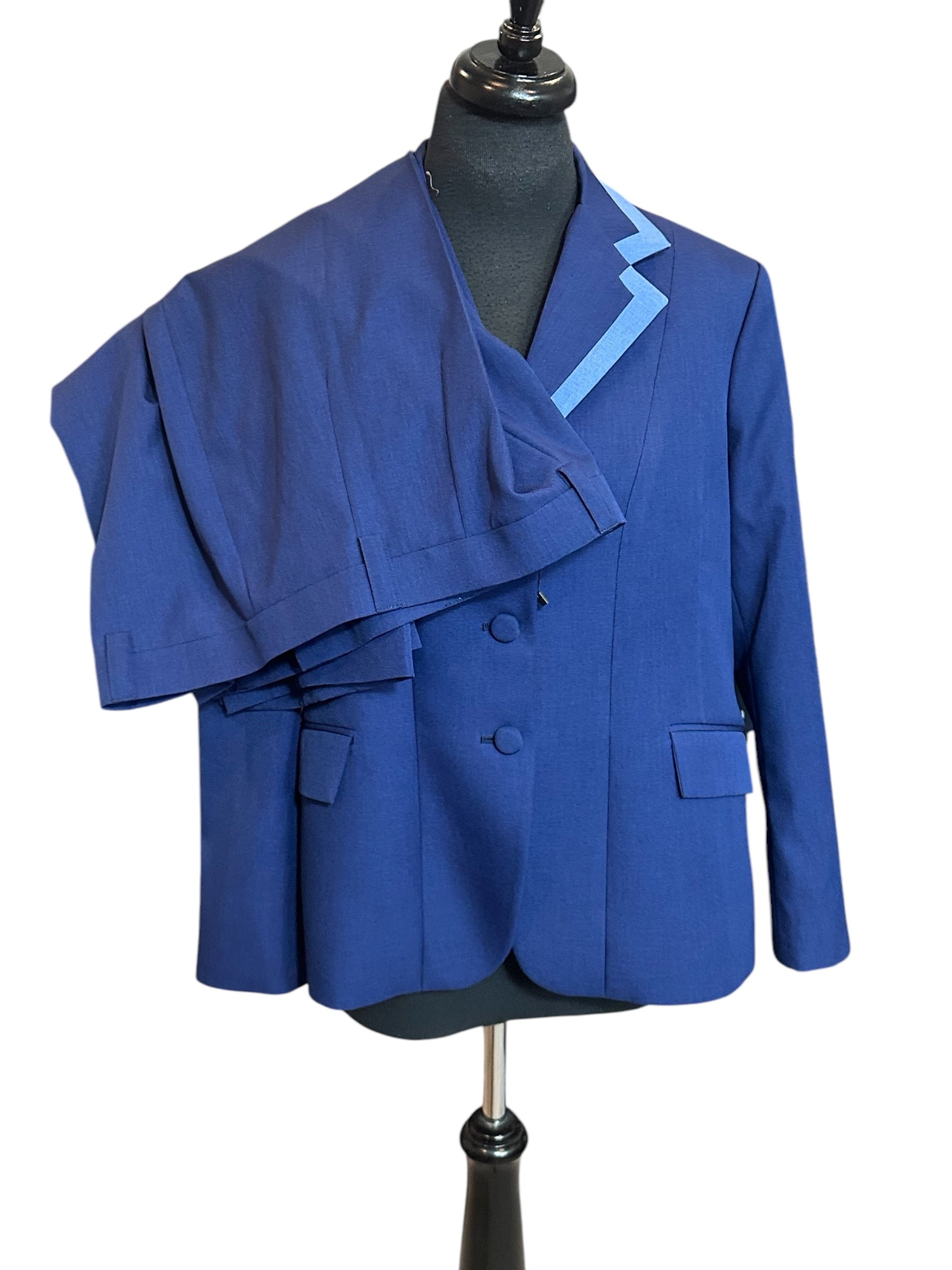 Western Showmanship Suit Blue with Light Blue Trim