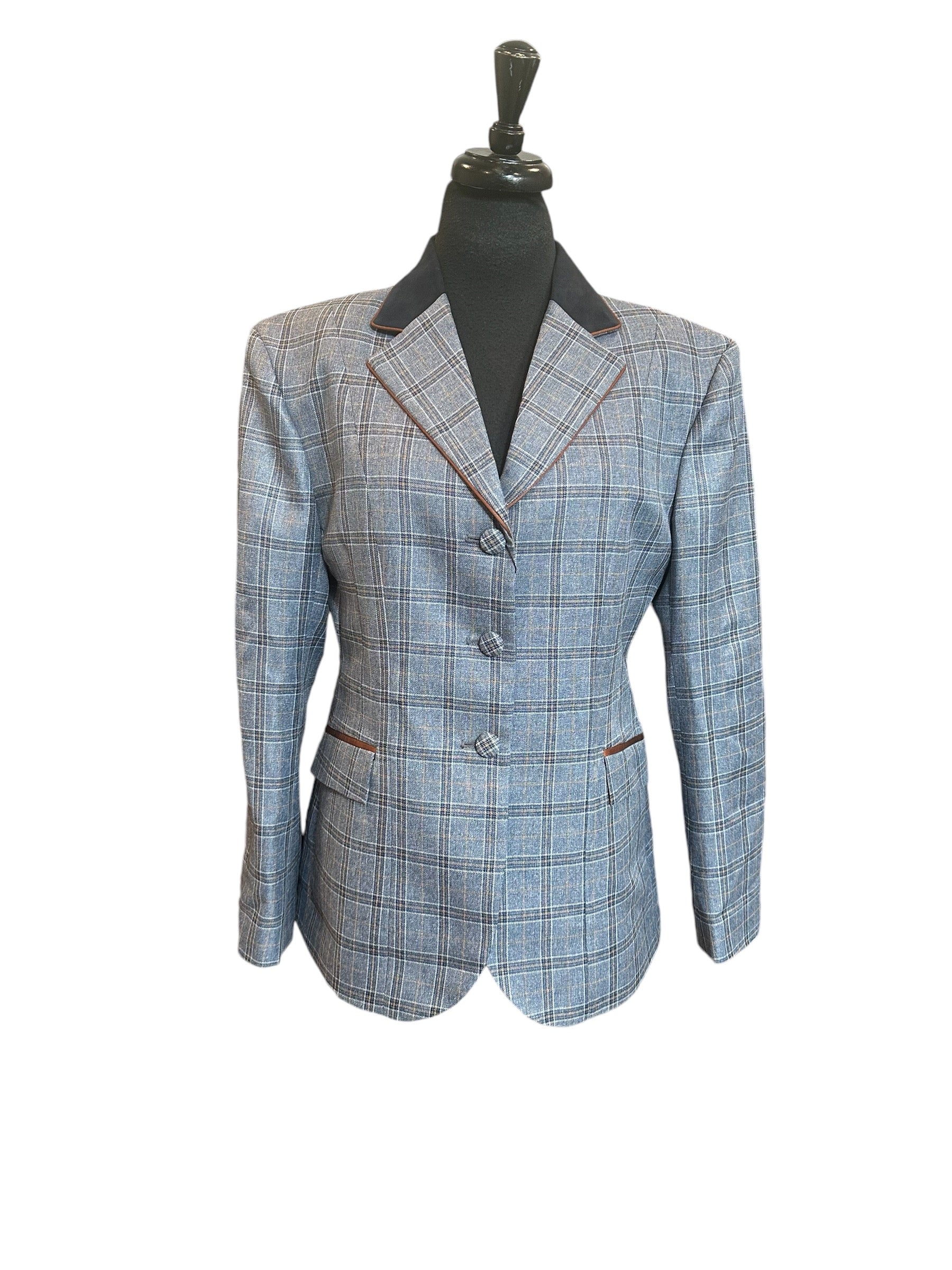 English Show Coat Blue Grey with Rust Pipe Fabric Code D3004
