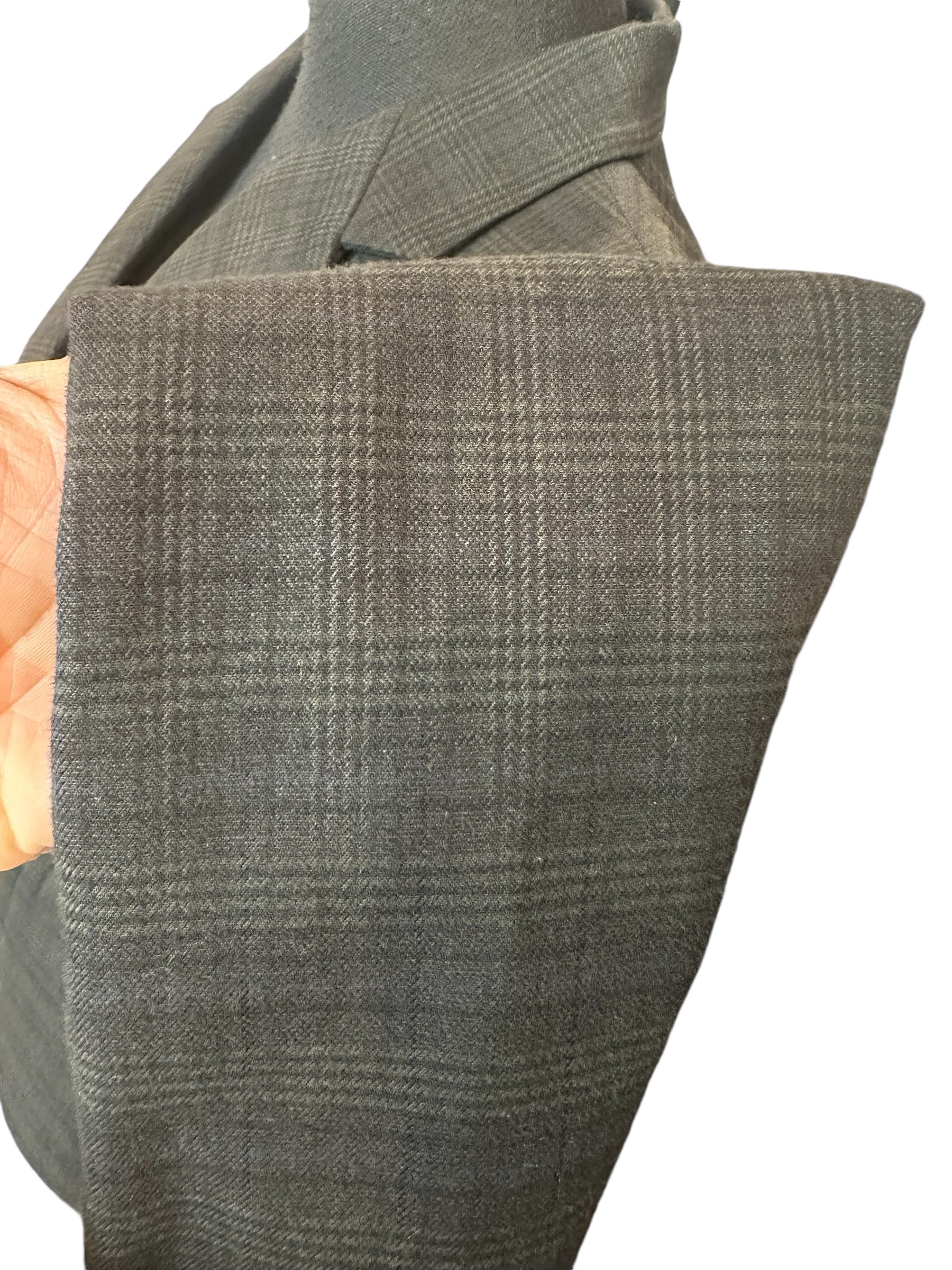 English Show Coat Spruce and Black Plaid Fabric R202