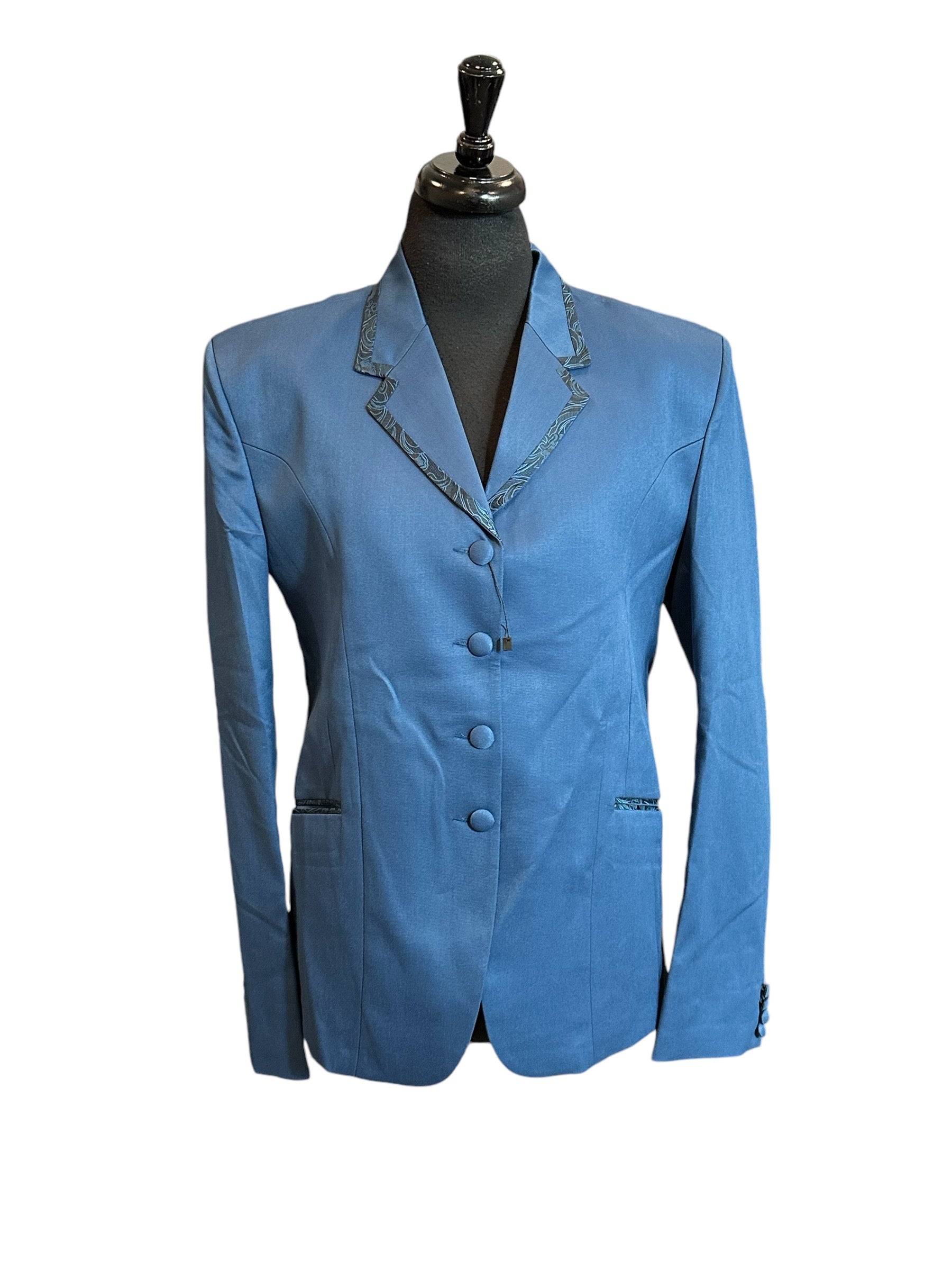 Showmanship Suit Blue with Paisley Trim