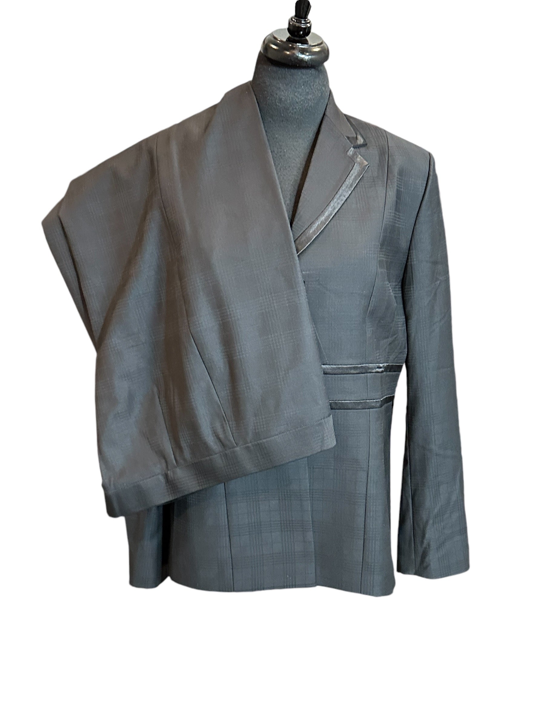 Showmanship Suit Black Plaid Black Trim