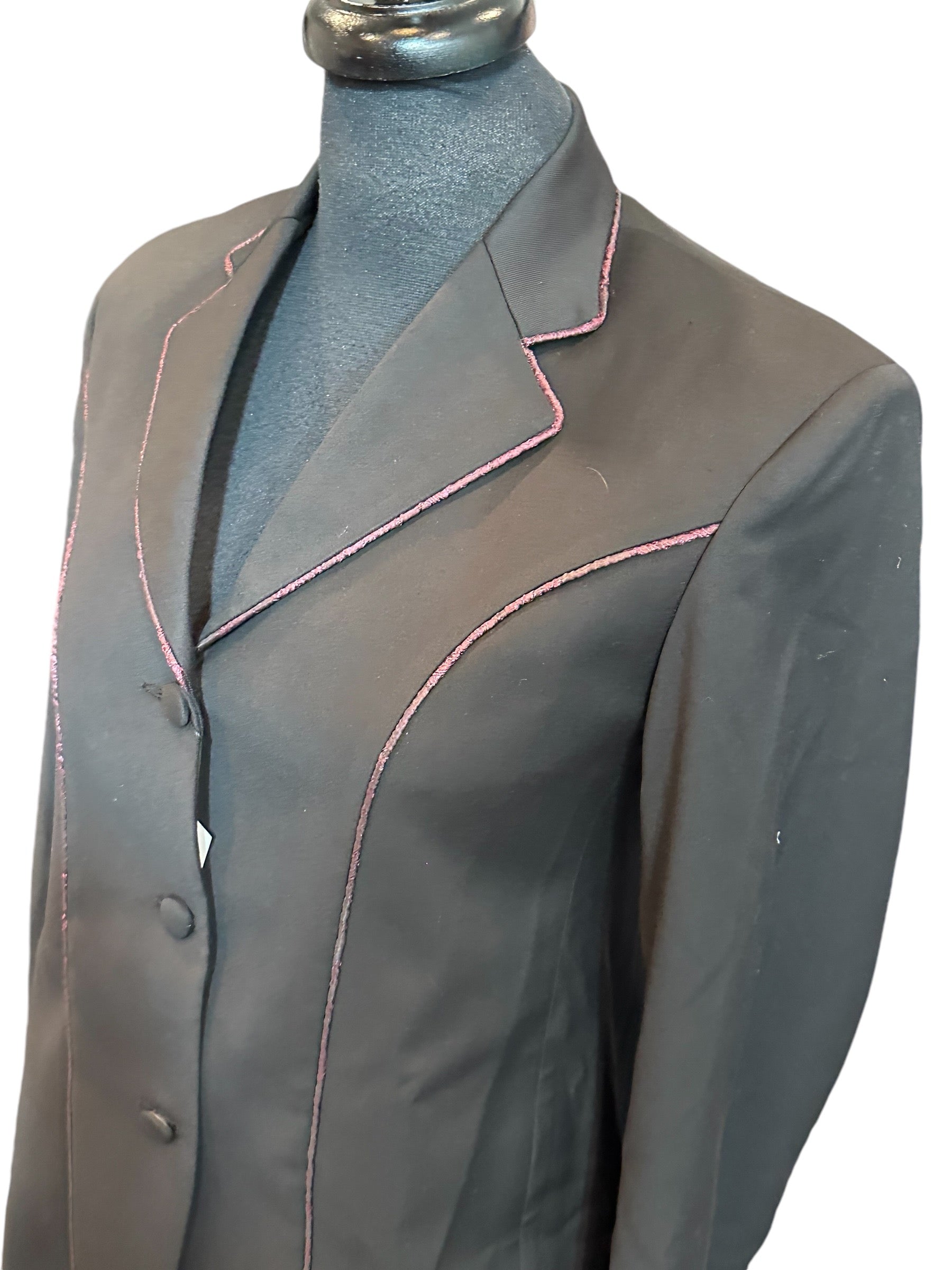 Showmanship Suit Black with Plum Trim