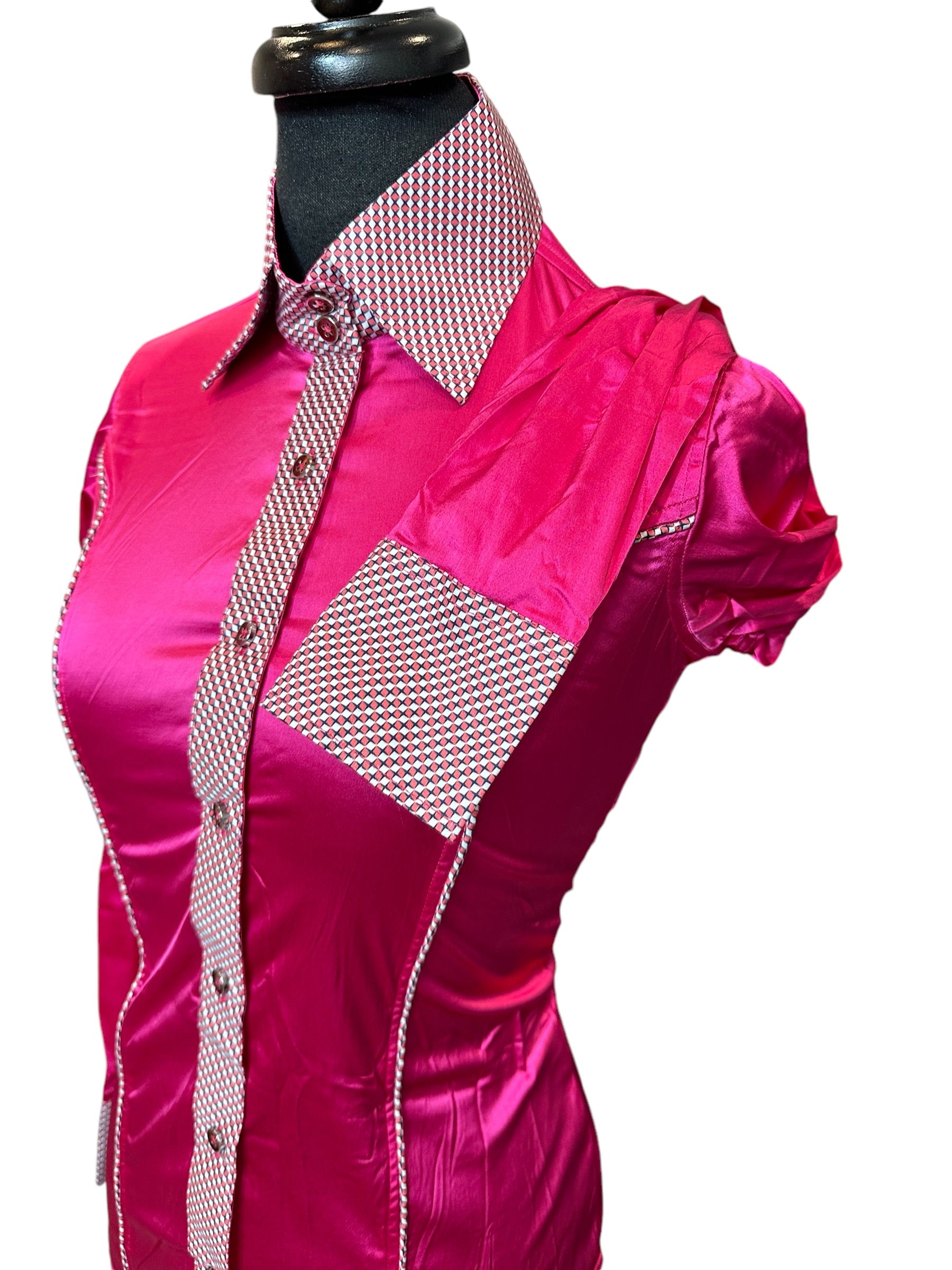 Western Button Up Stretch Satin