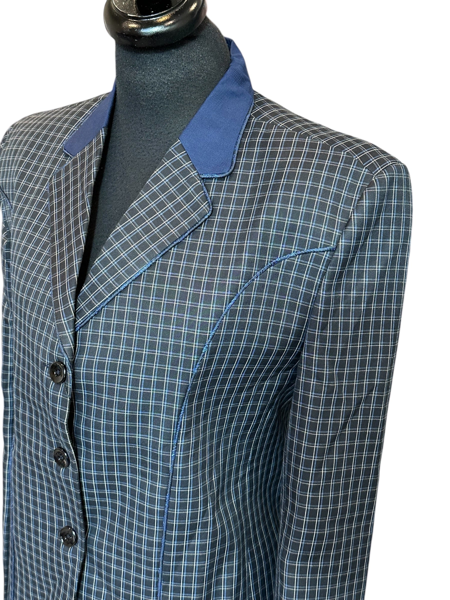 Halter Coat “Black and Blue Plaid”