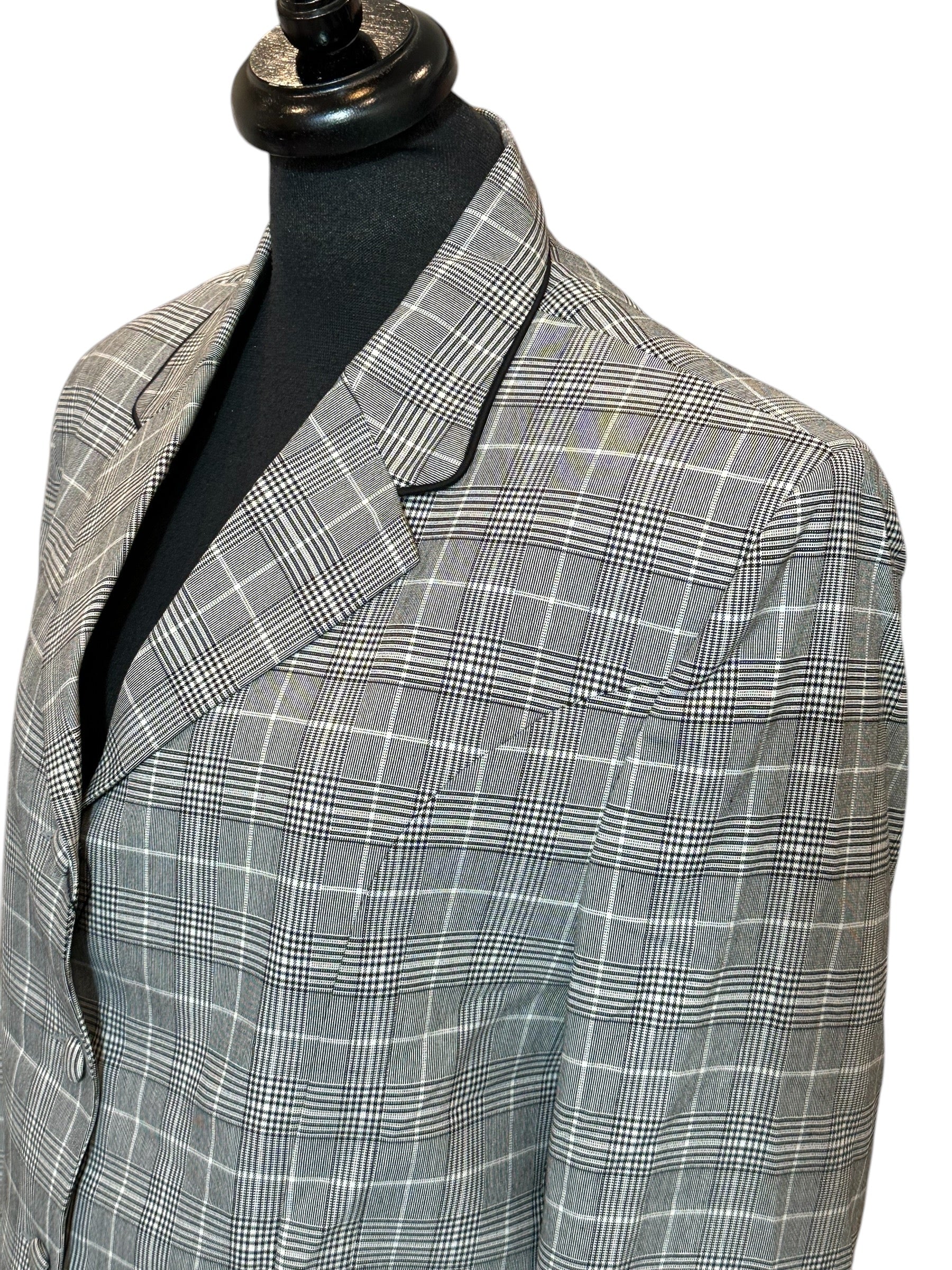 English Show Coat Black and Grey Glen Plaid