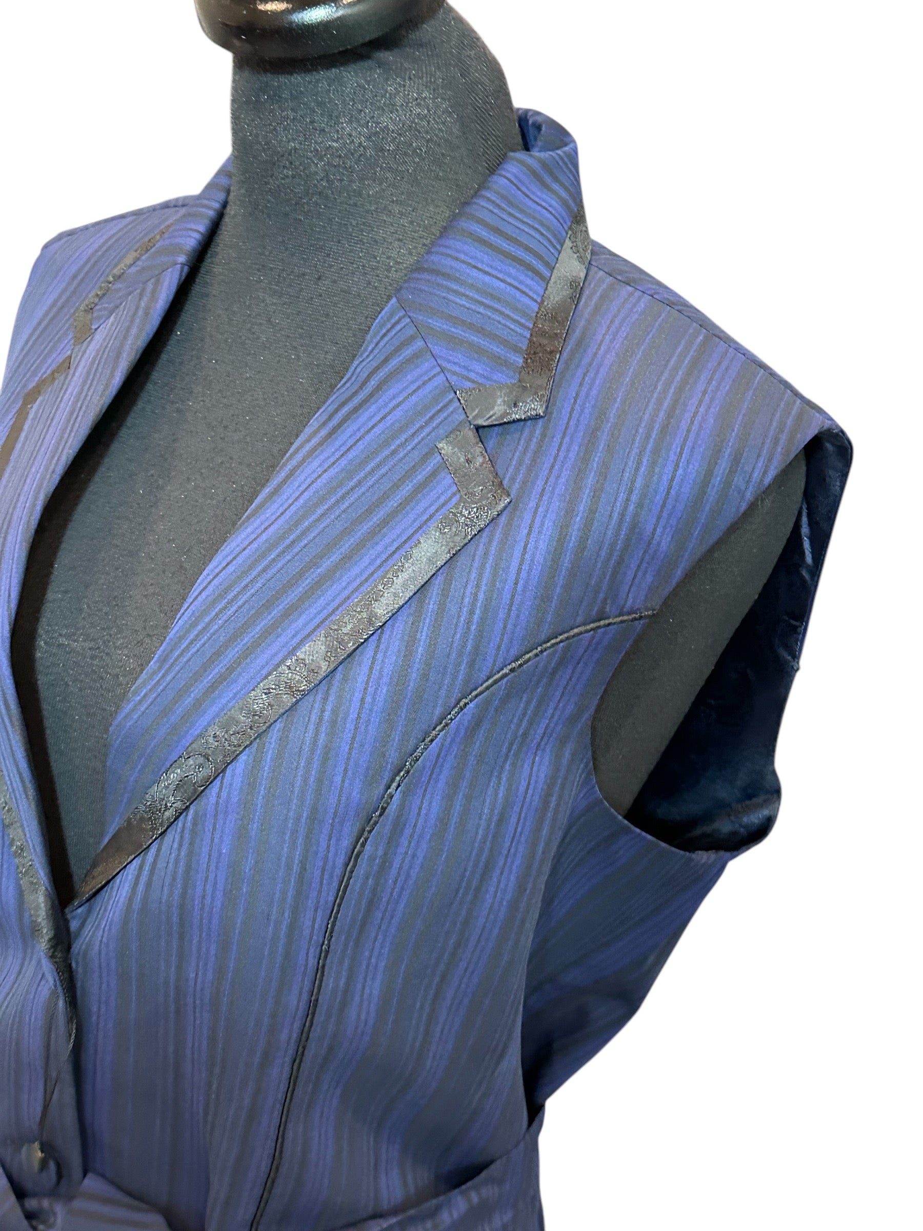 Western Vest Navy and Black Stripe