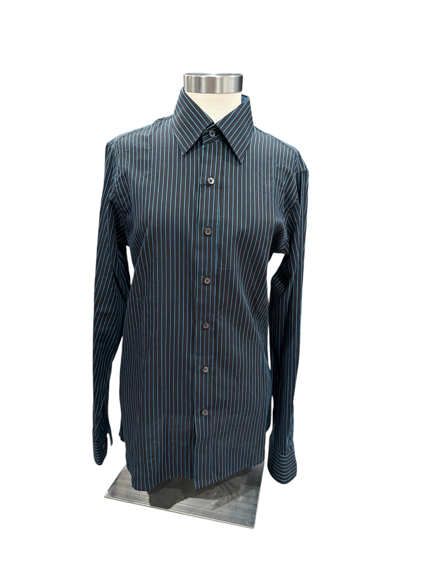Western Button up Black and Teal