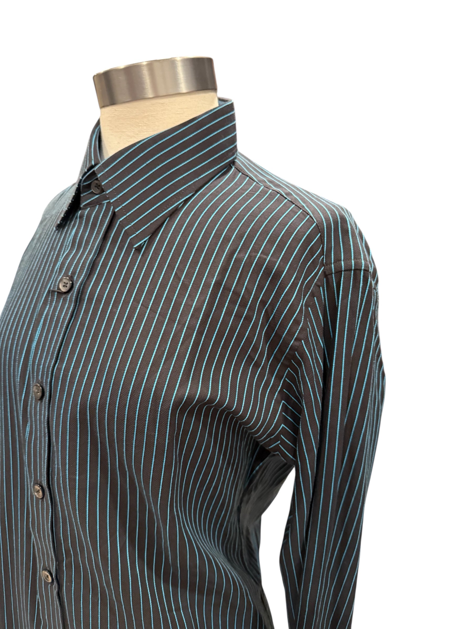 Western Button up Black and Teal