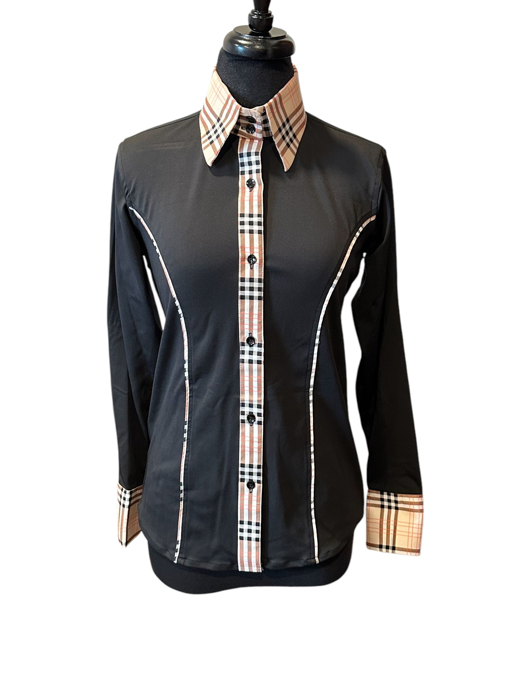 Western Button Up with “Stretch” Burberry