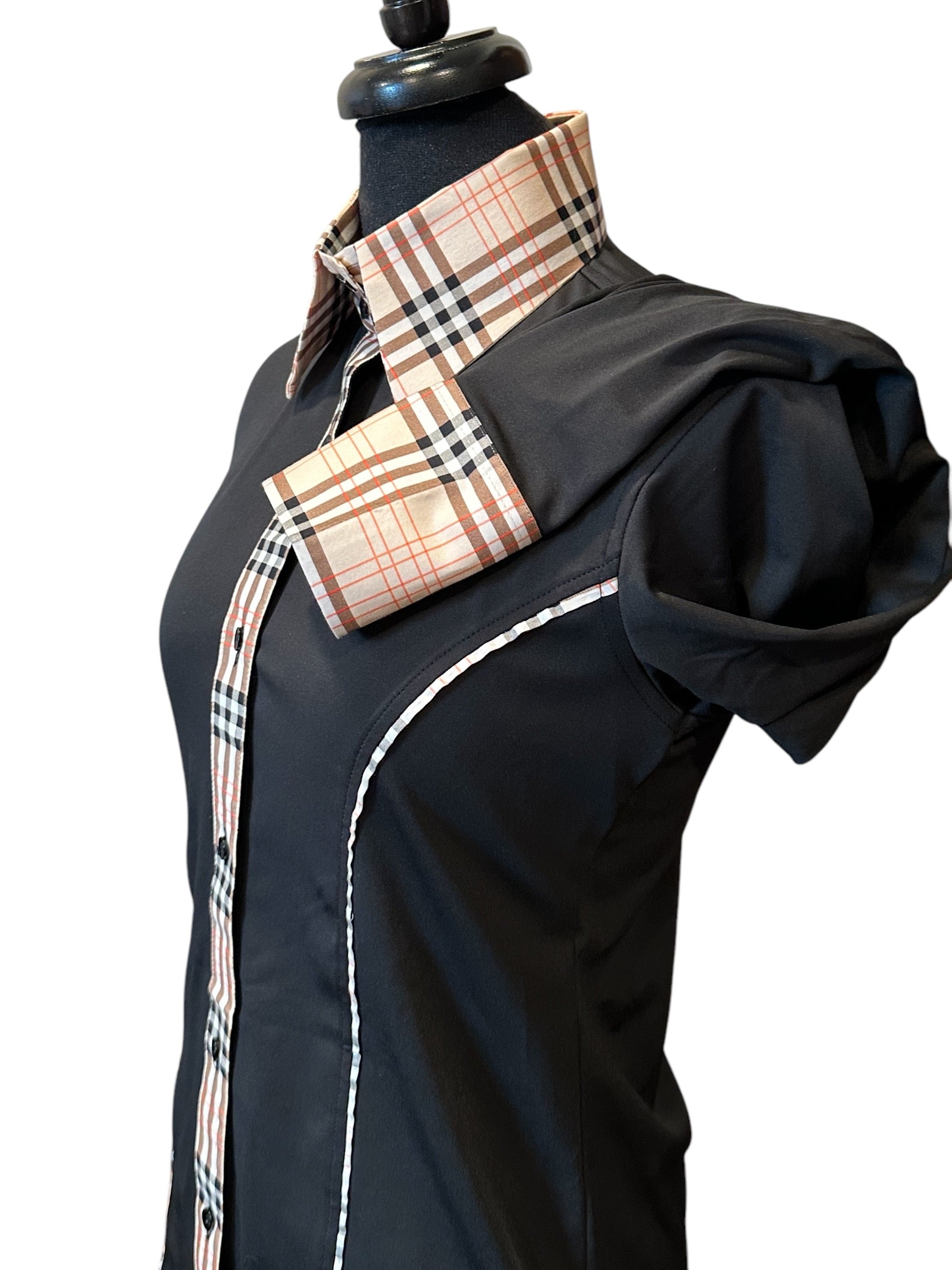 Western Button Up with “Stretch” Burberry