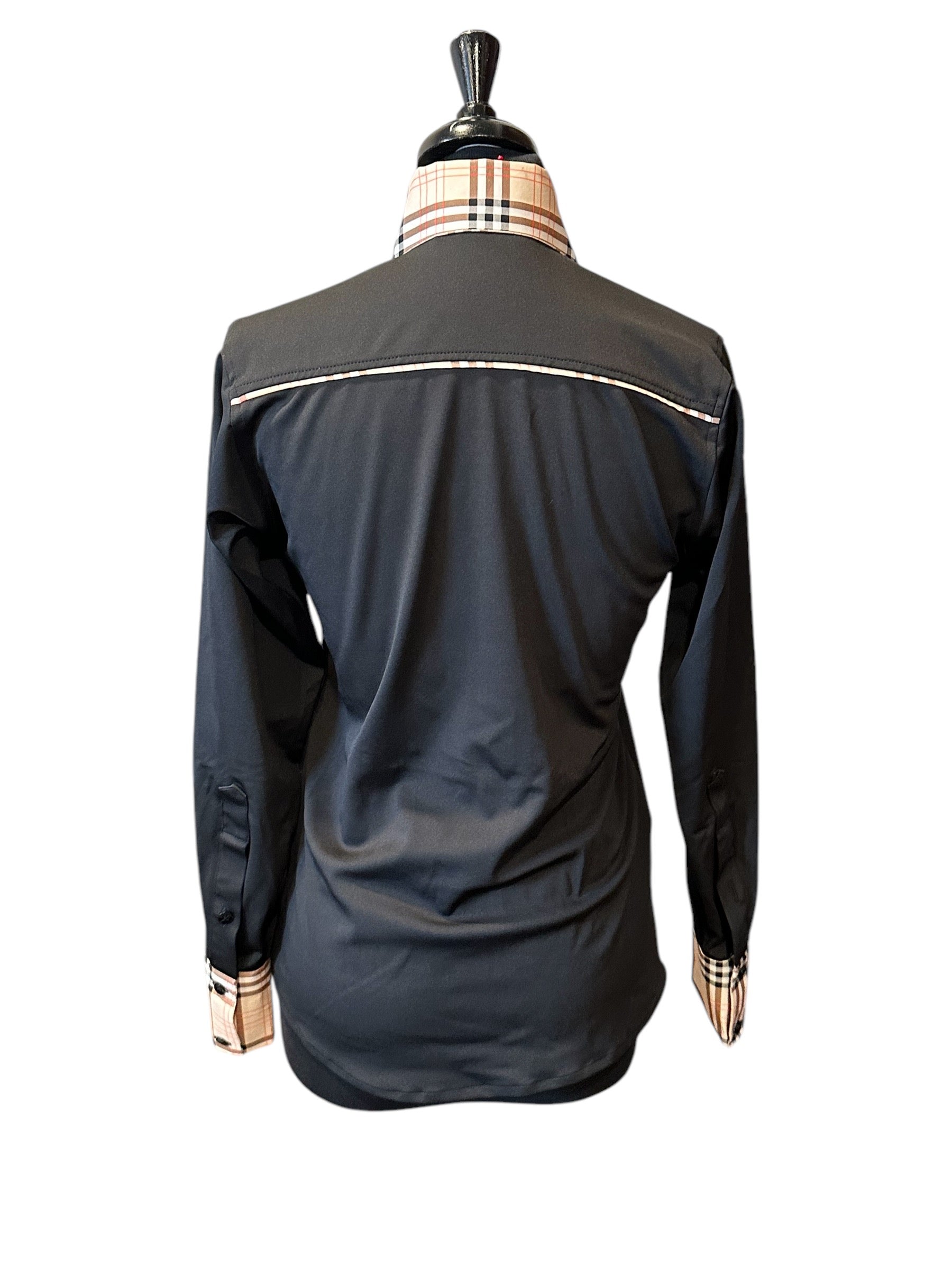 Western Button Up with “Stretch” Burberry