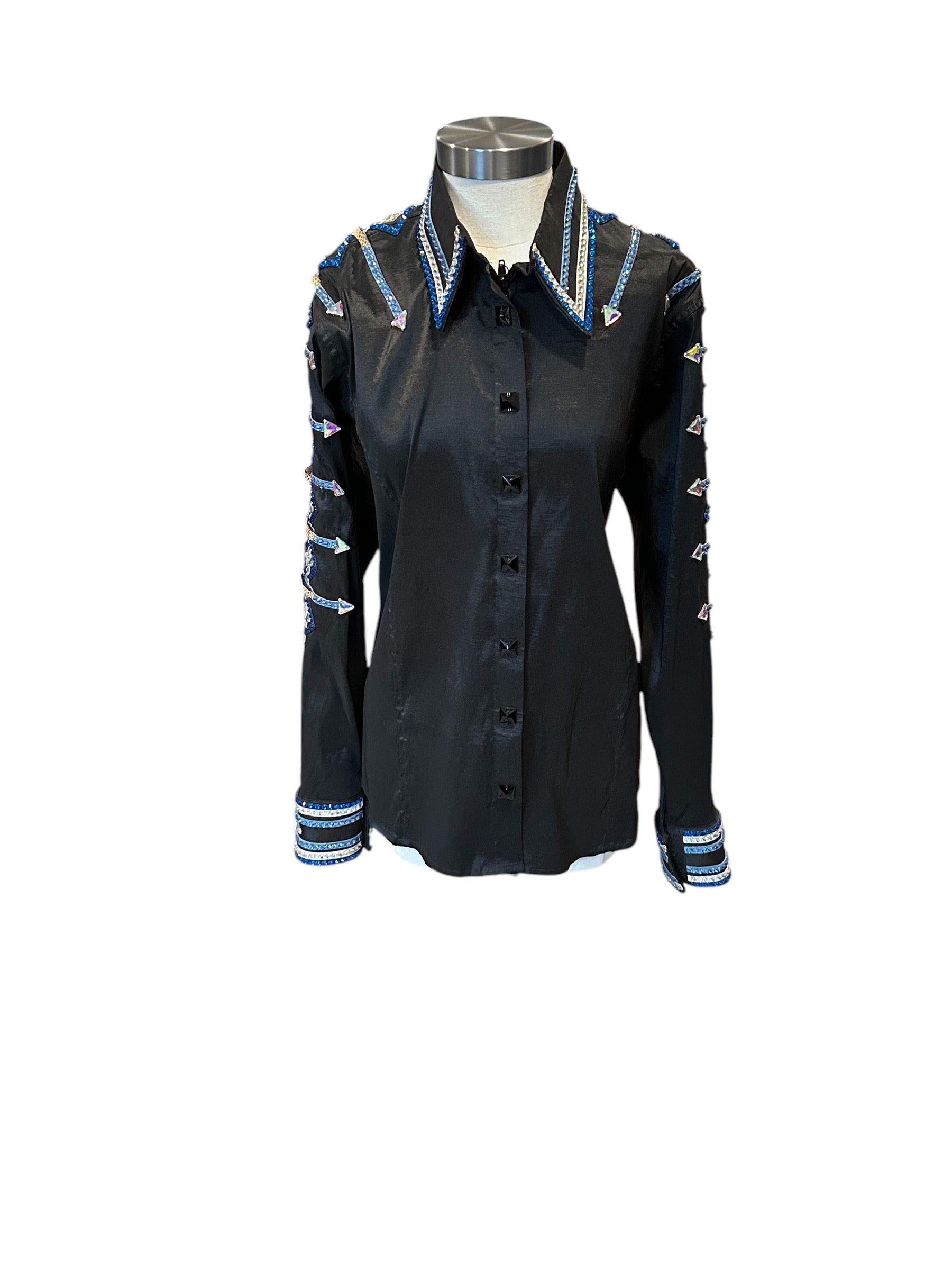 Western Rail Shirt “Hidden” Zipper Stretch Taffeta PLUS SiZE