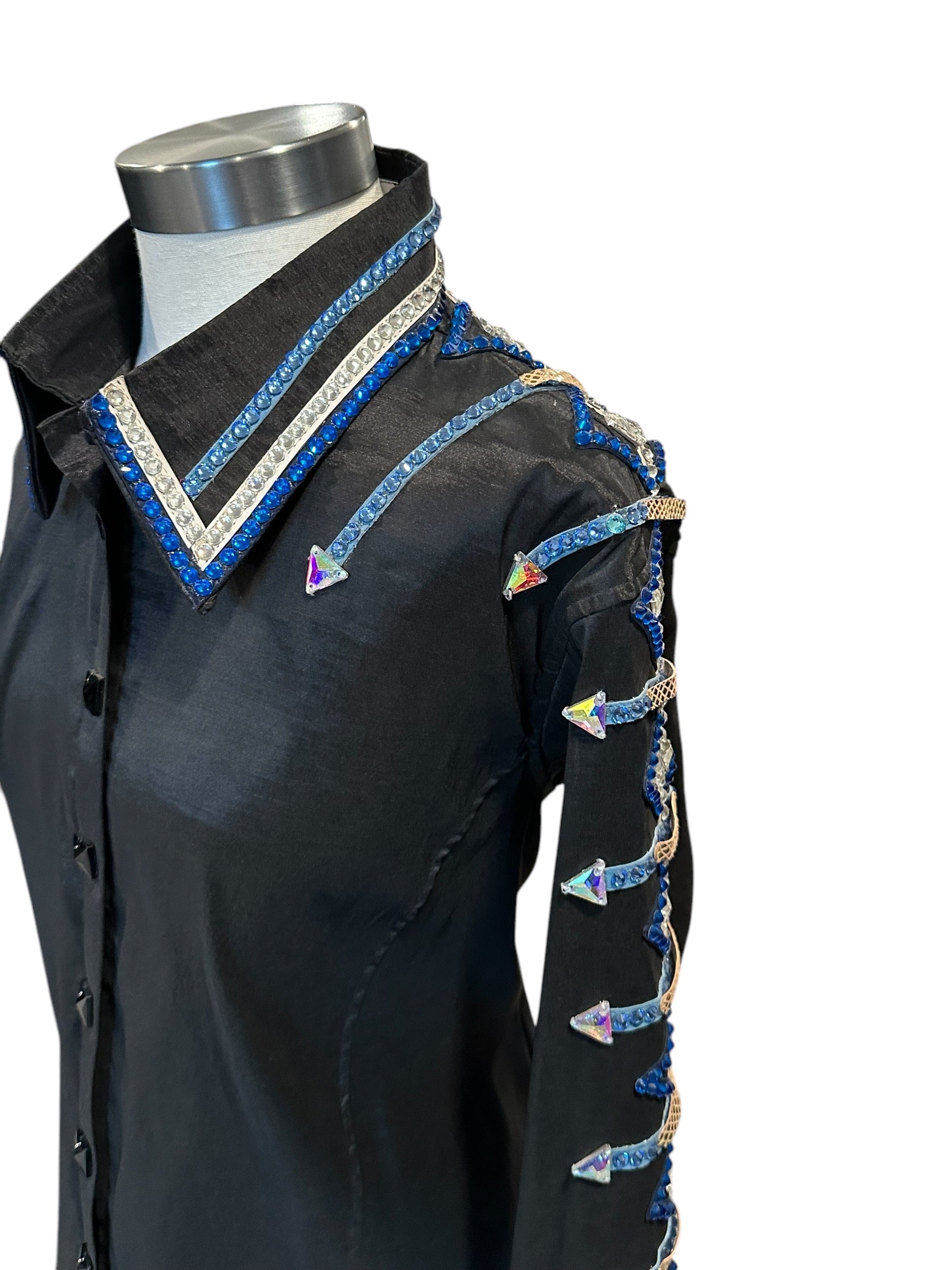 Western Rail Shirt “Hidden” Zipper Stretch Taffeta PLUS SiZE