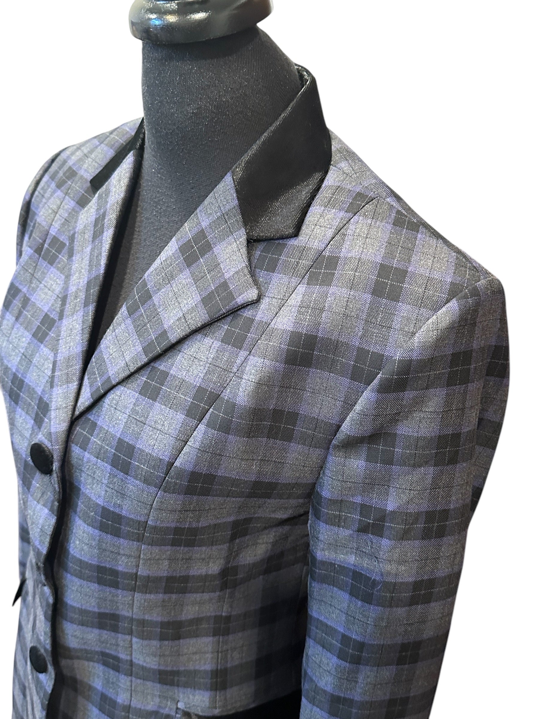 English Show Coat “ONE ONLY” Grey Plaid