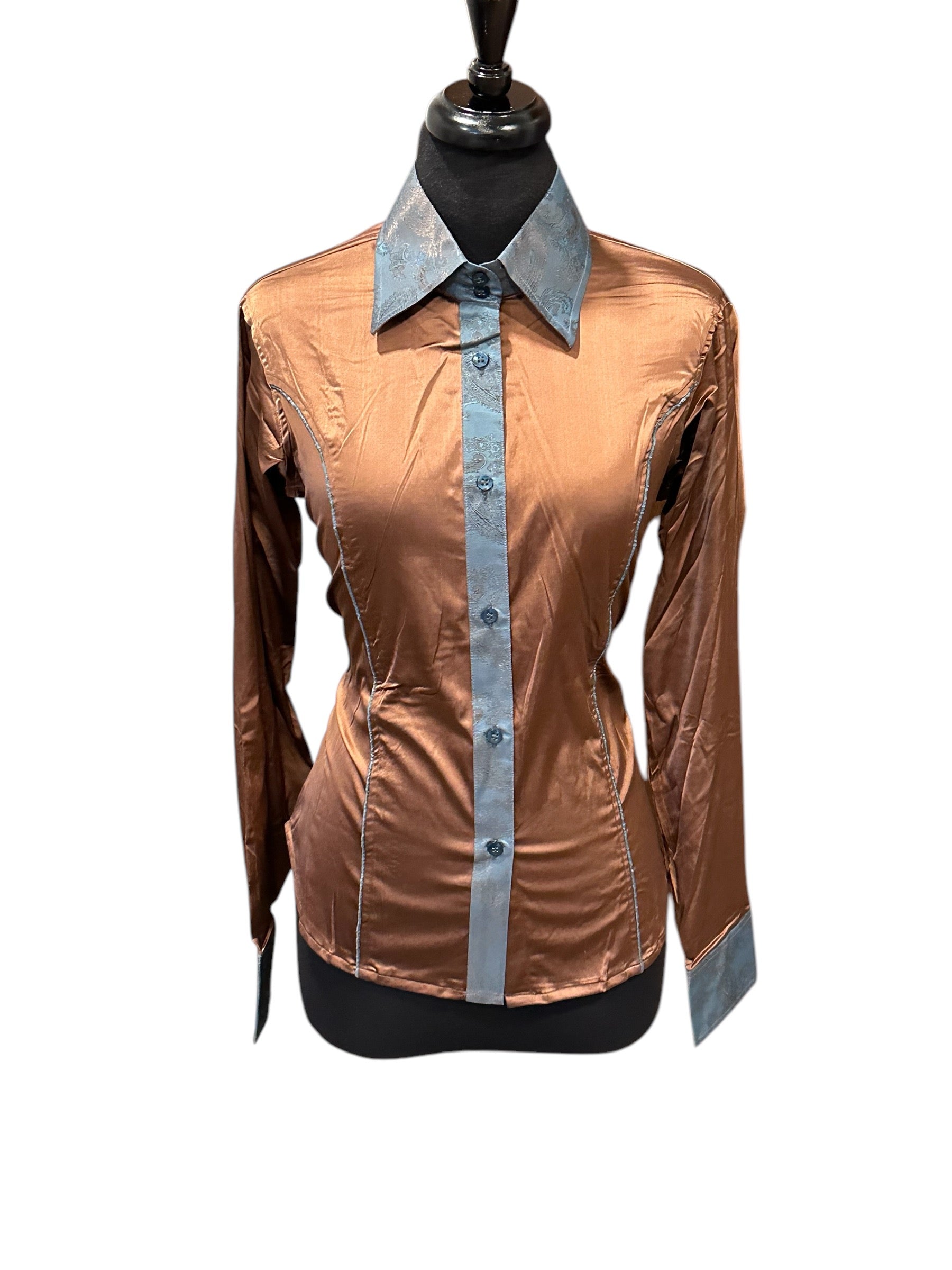 ‼️New‼️Western Button Up Stretch Satin