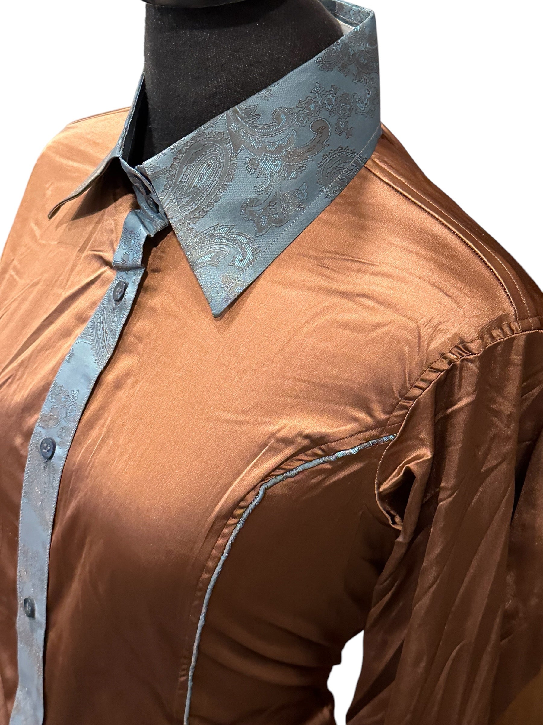 ‼️New‼️Western Button Up Stretch Satin