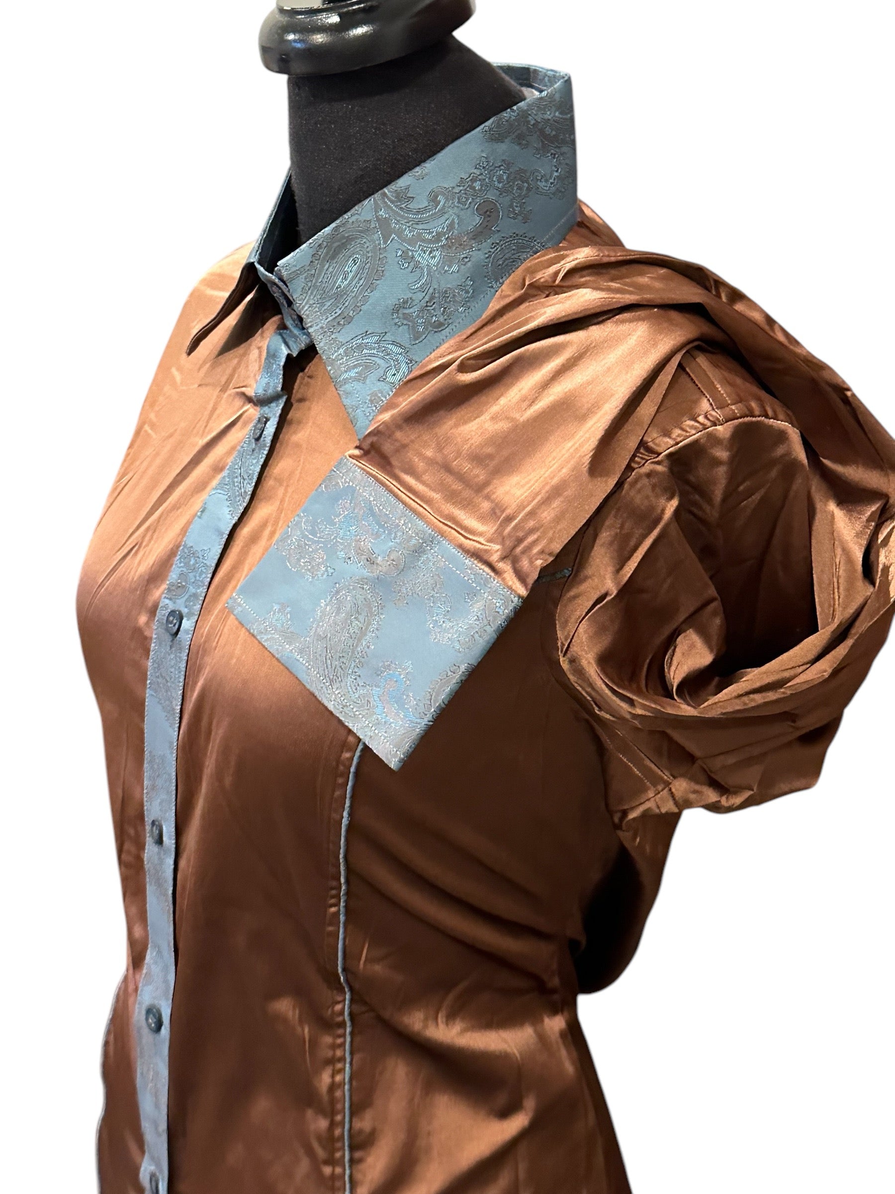 ‼️New‼️Western Button Up Stretch Satin