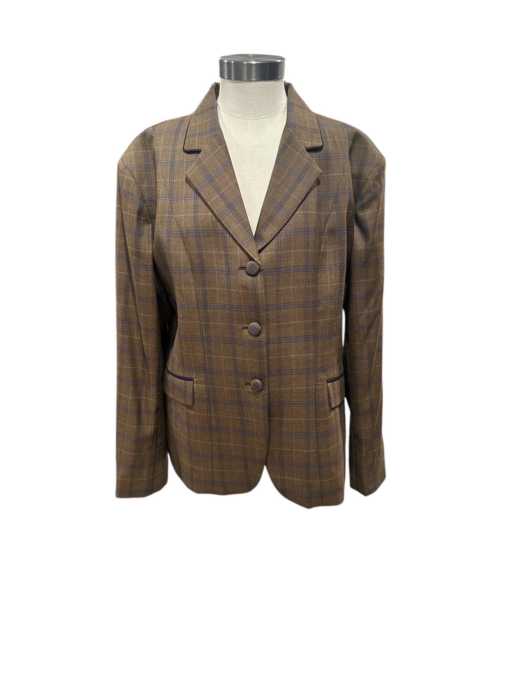English Show Coat Brown Plaid Fabric Code Md1205