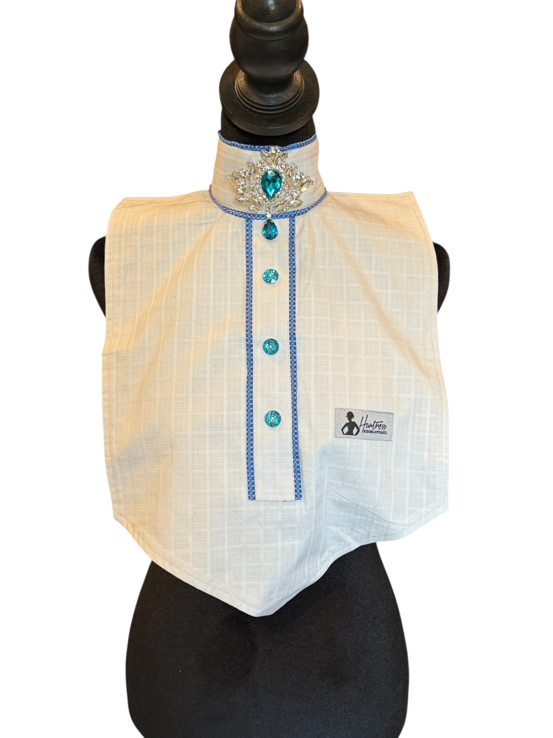 Dickie White with Blue Silk Accents Fabric Code INDJUL11