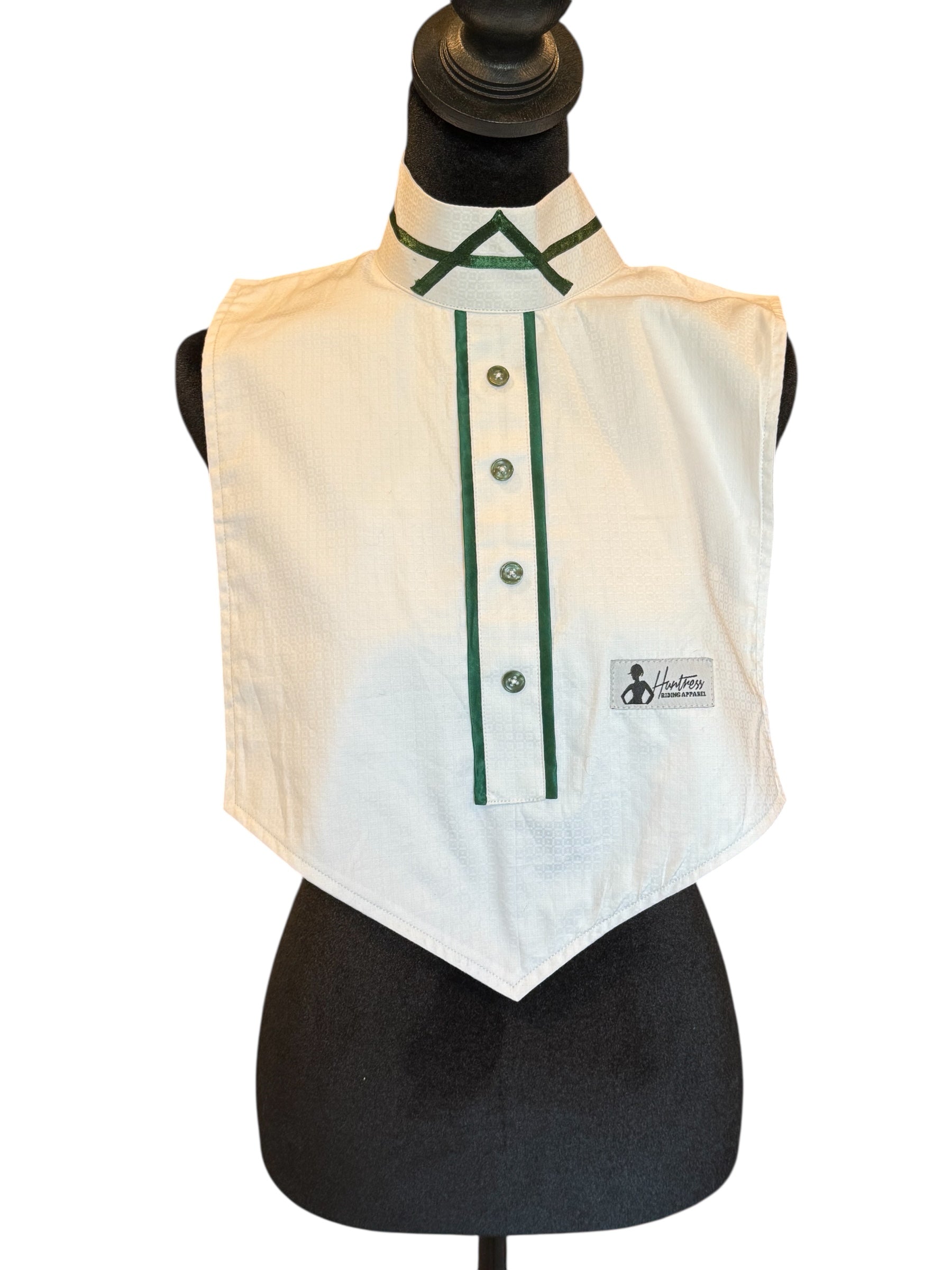 Dickie White with Hunter Green Fabric Code INDJUL14