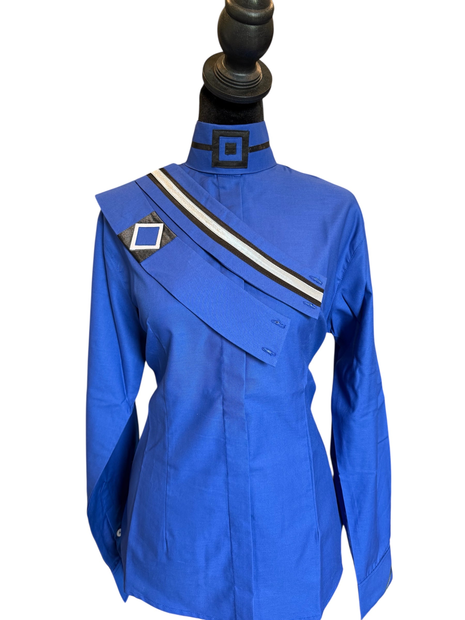 English Shirt Royal Blue with Black Fabric Code W27