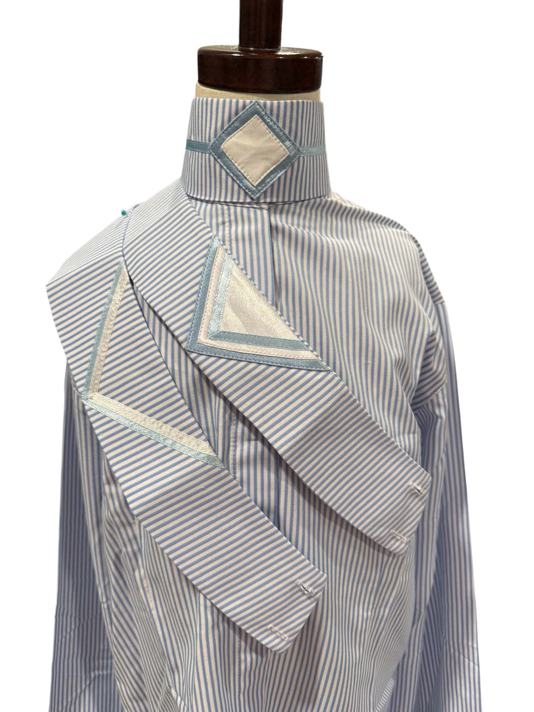 English Show Shirt Light Blue Stripe Fabric Code E30