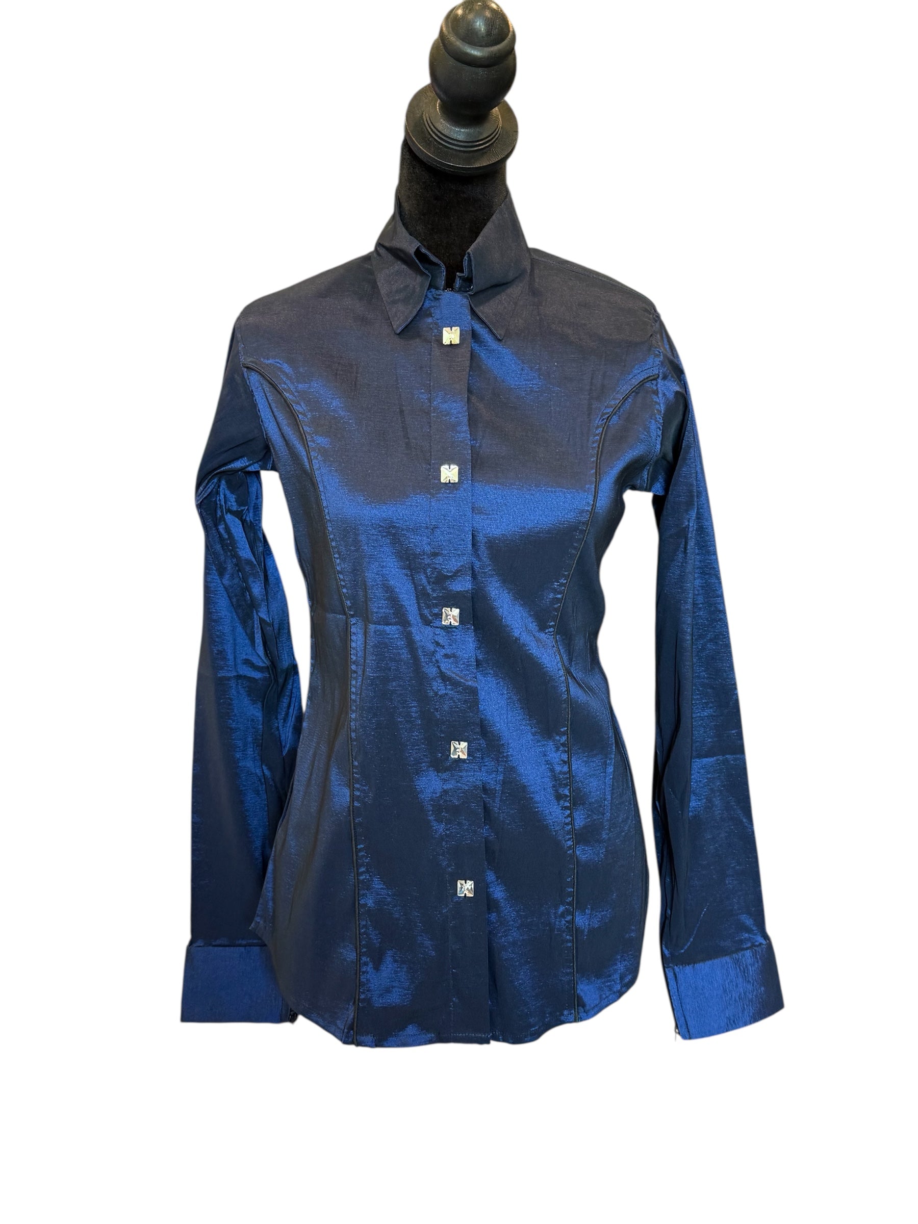 Western Button up with HIDDEN Zipper stretch taffeta