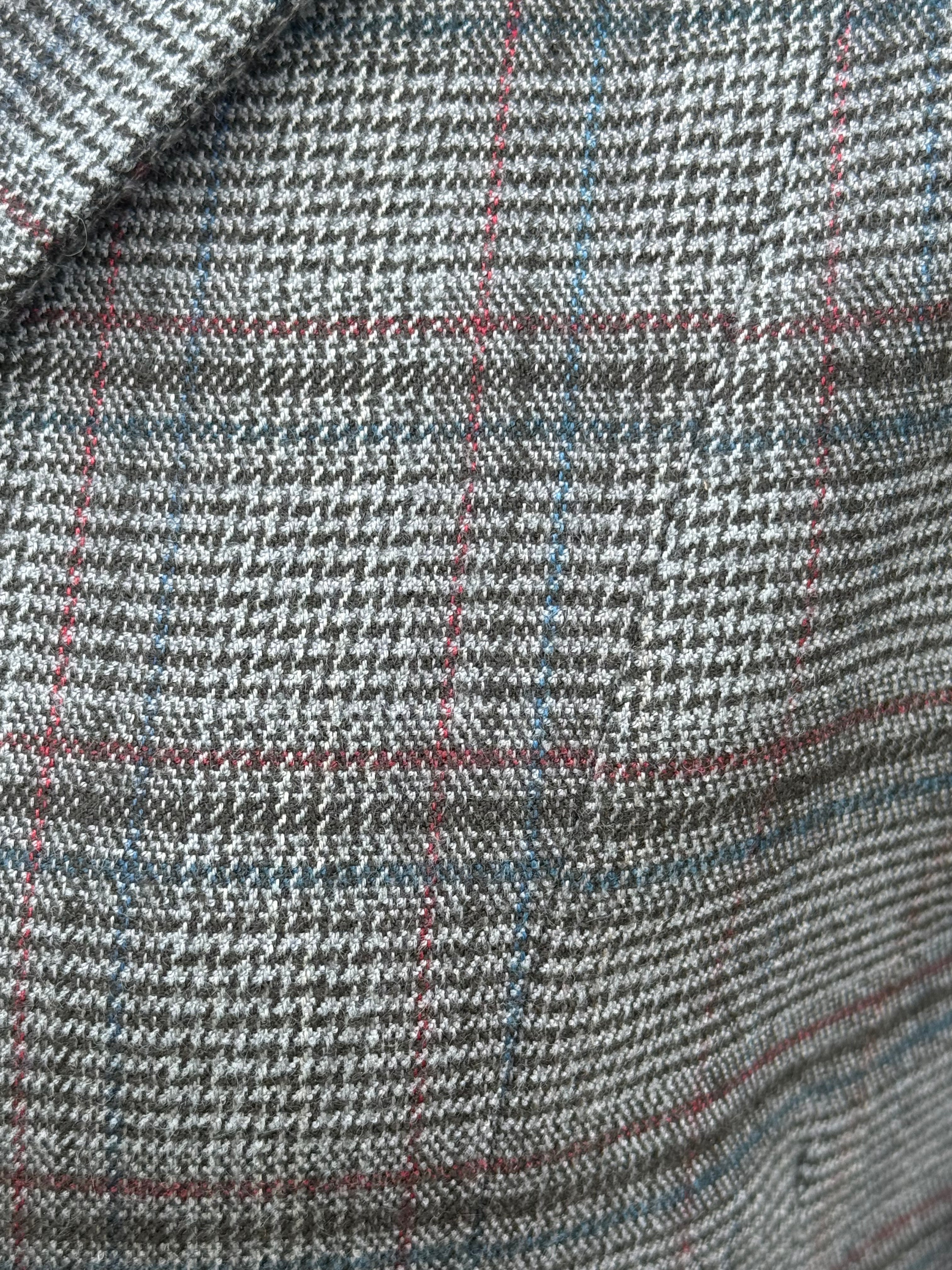 English Show Coat Grey Glen Plaid Fabric Code R386