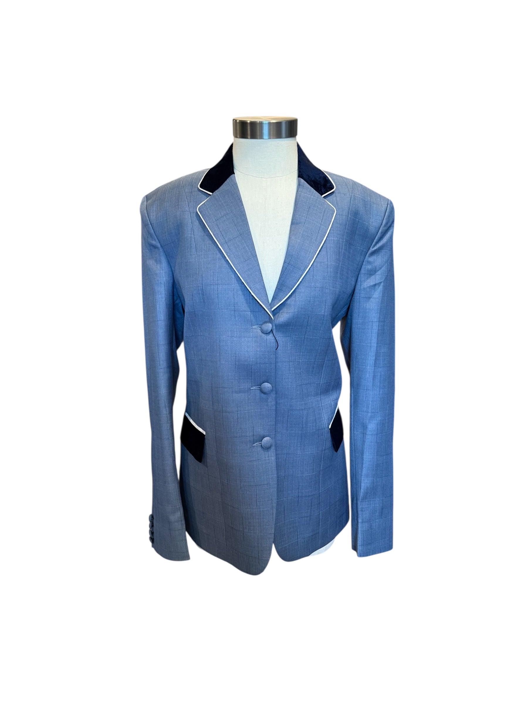 English Show Coat Light Blue with Navy Fabric Code MDH06