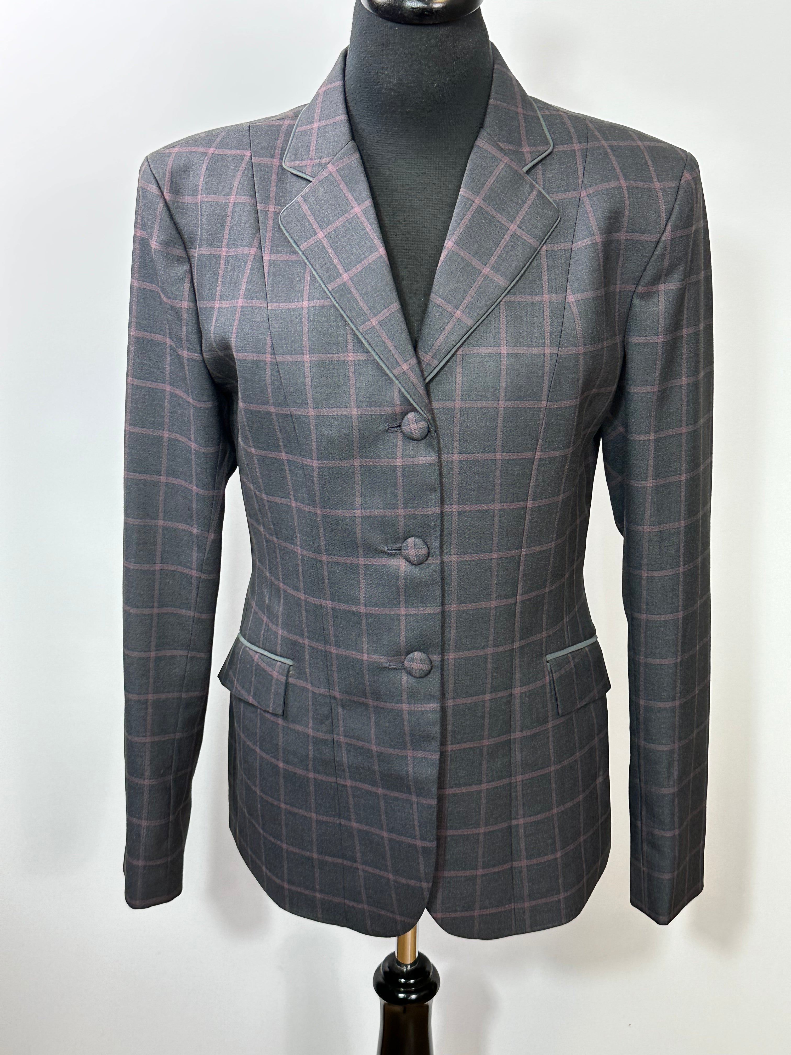 English Show Coat Grey Window Pane Fabric Code R237
