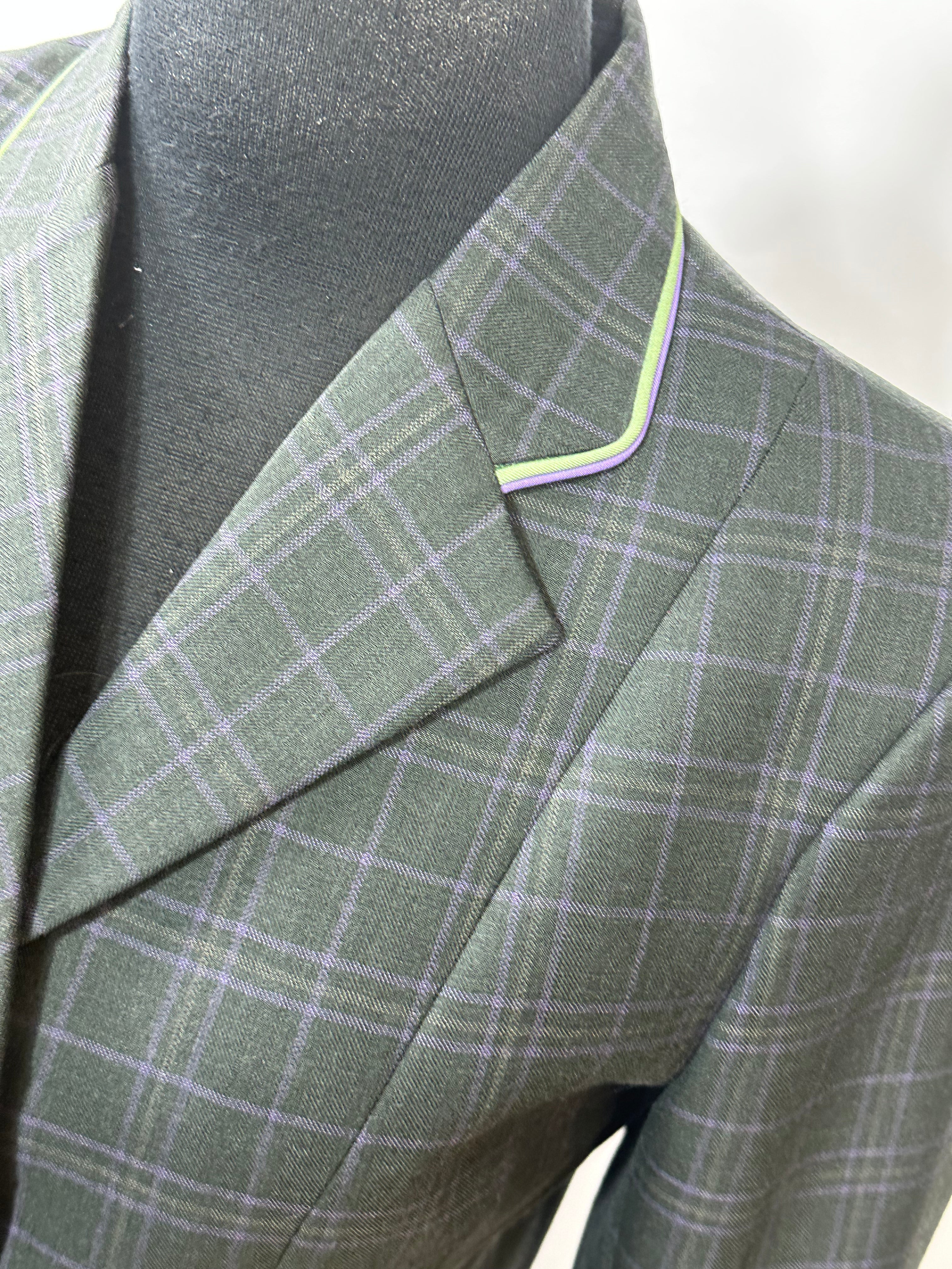 English Show Coat Olive and Purple Fabric Code RD26744