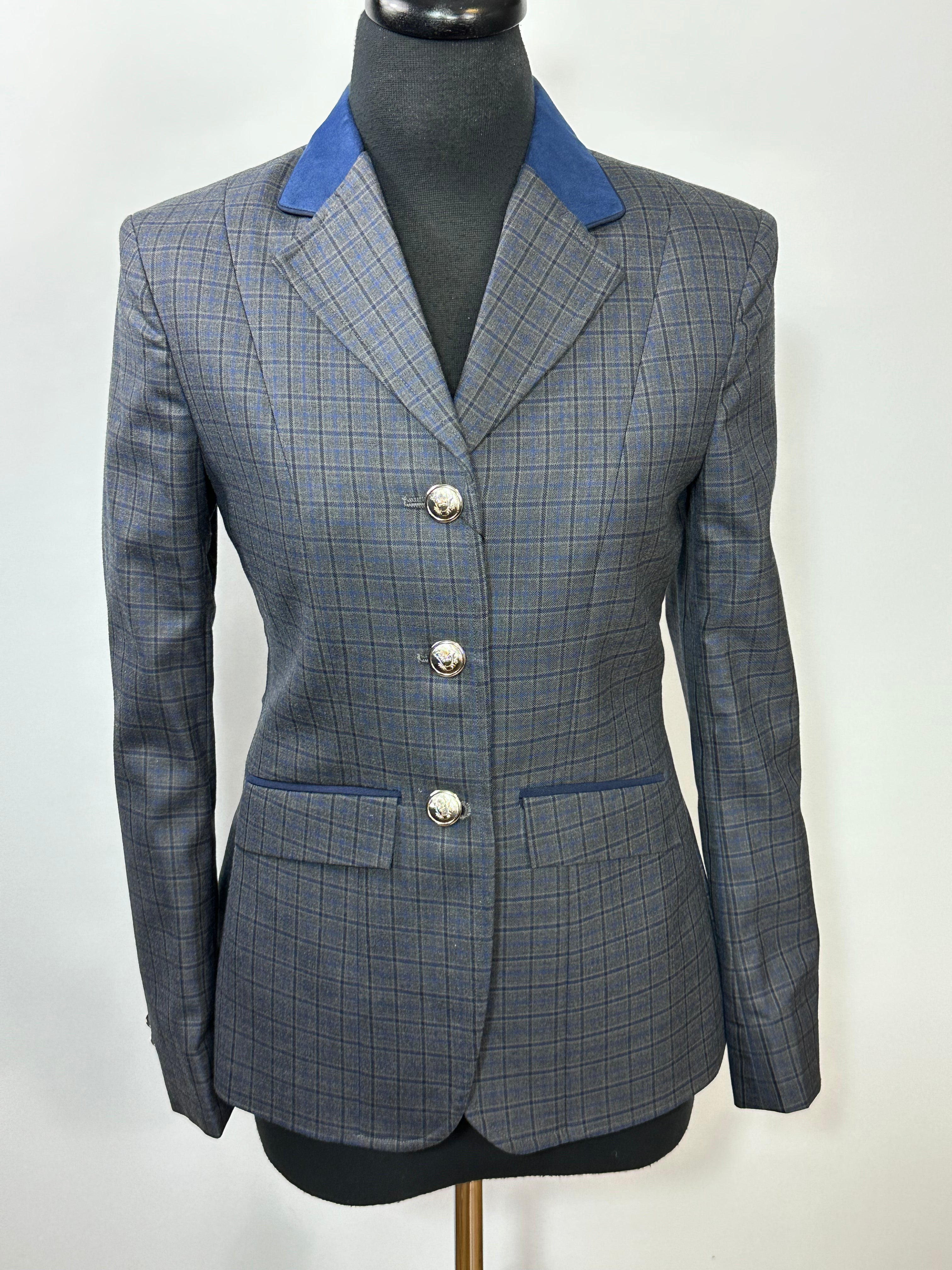 English Show Coat Grey with Navy Plaid Fabric Code MD012802*one only*