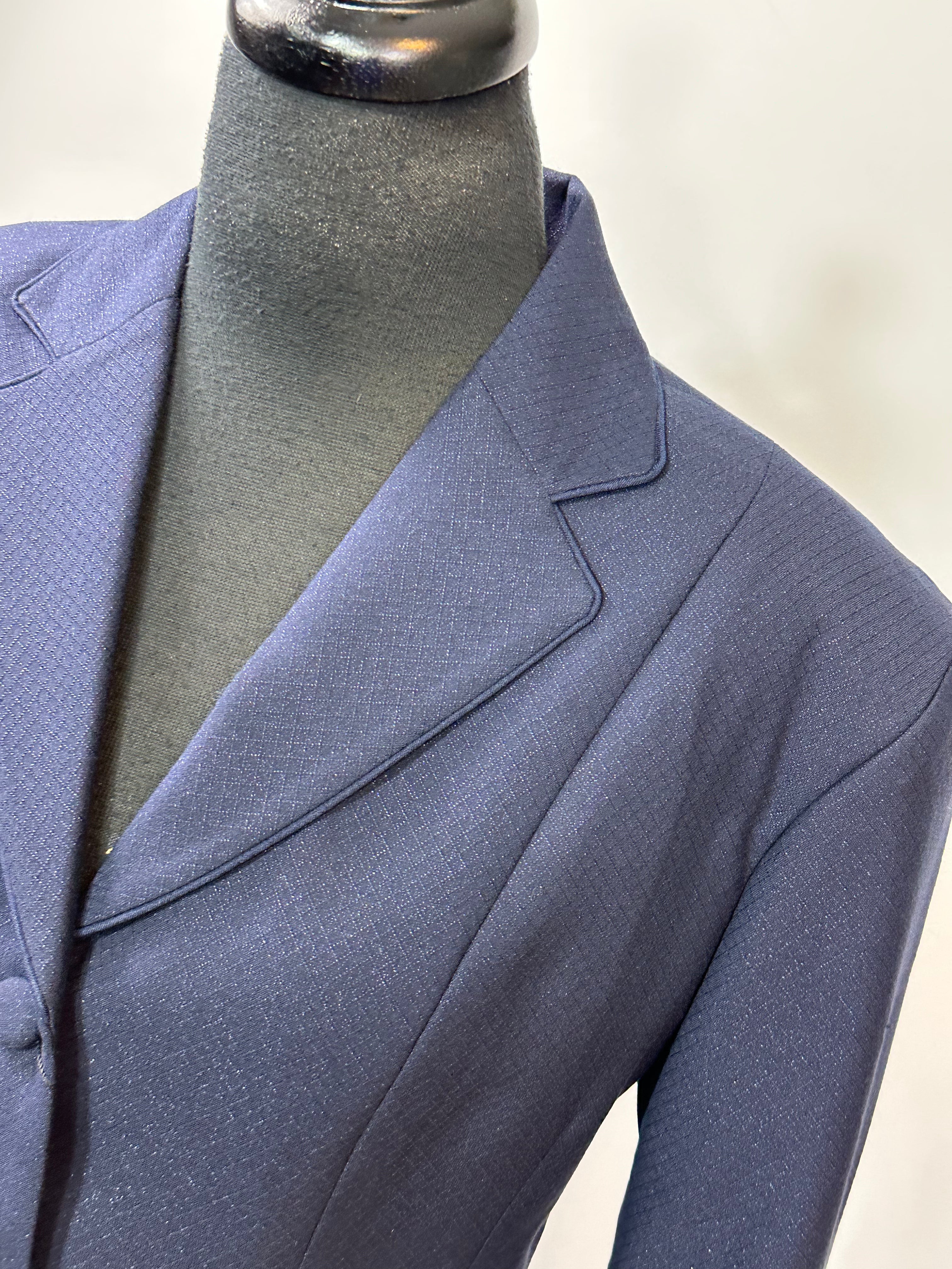 English Show Coat Navy Diamond Fabric Code R269