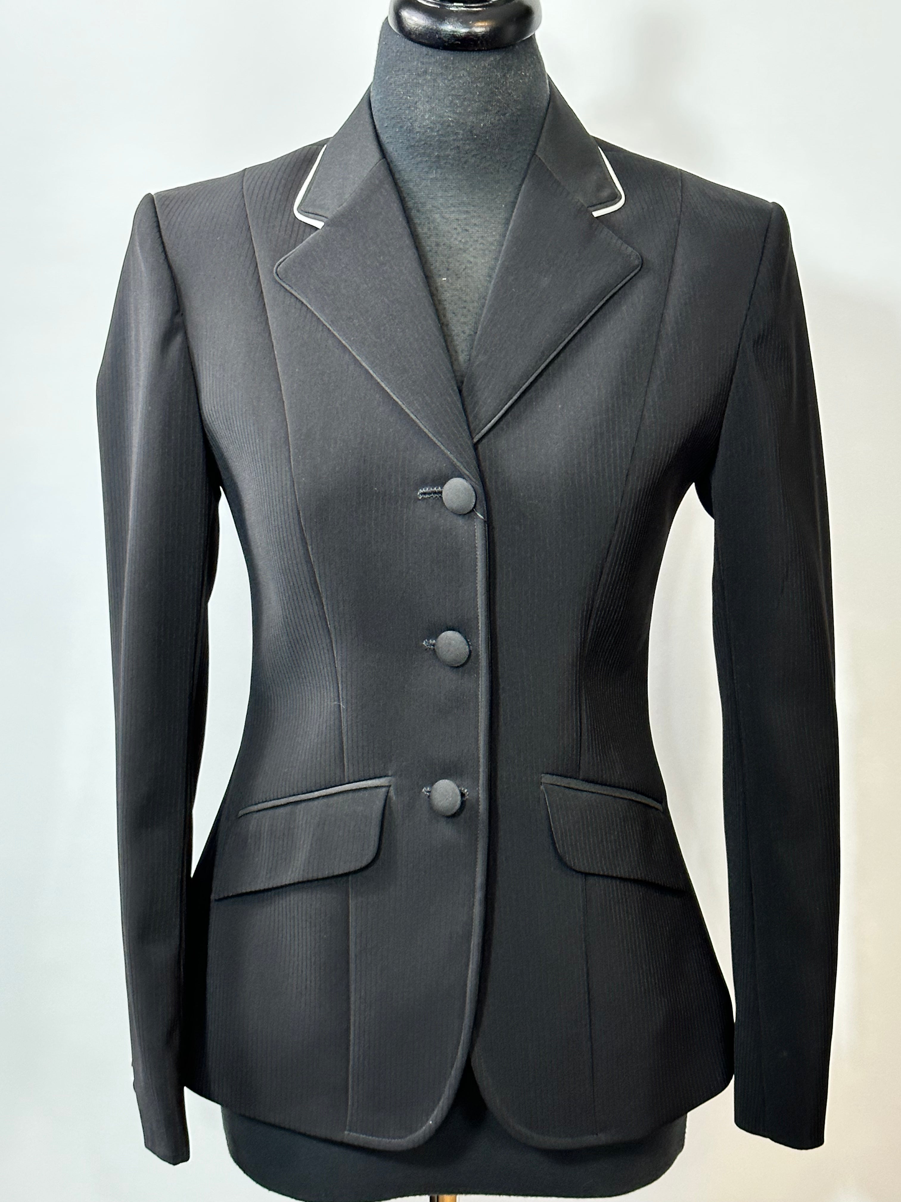 Coat Black Thin Line Fabric Code RR170