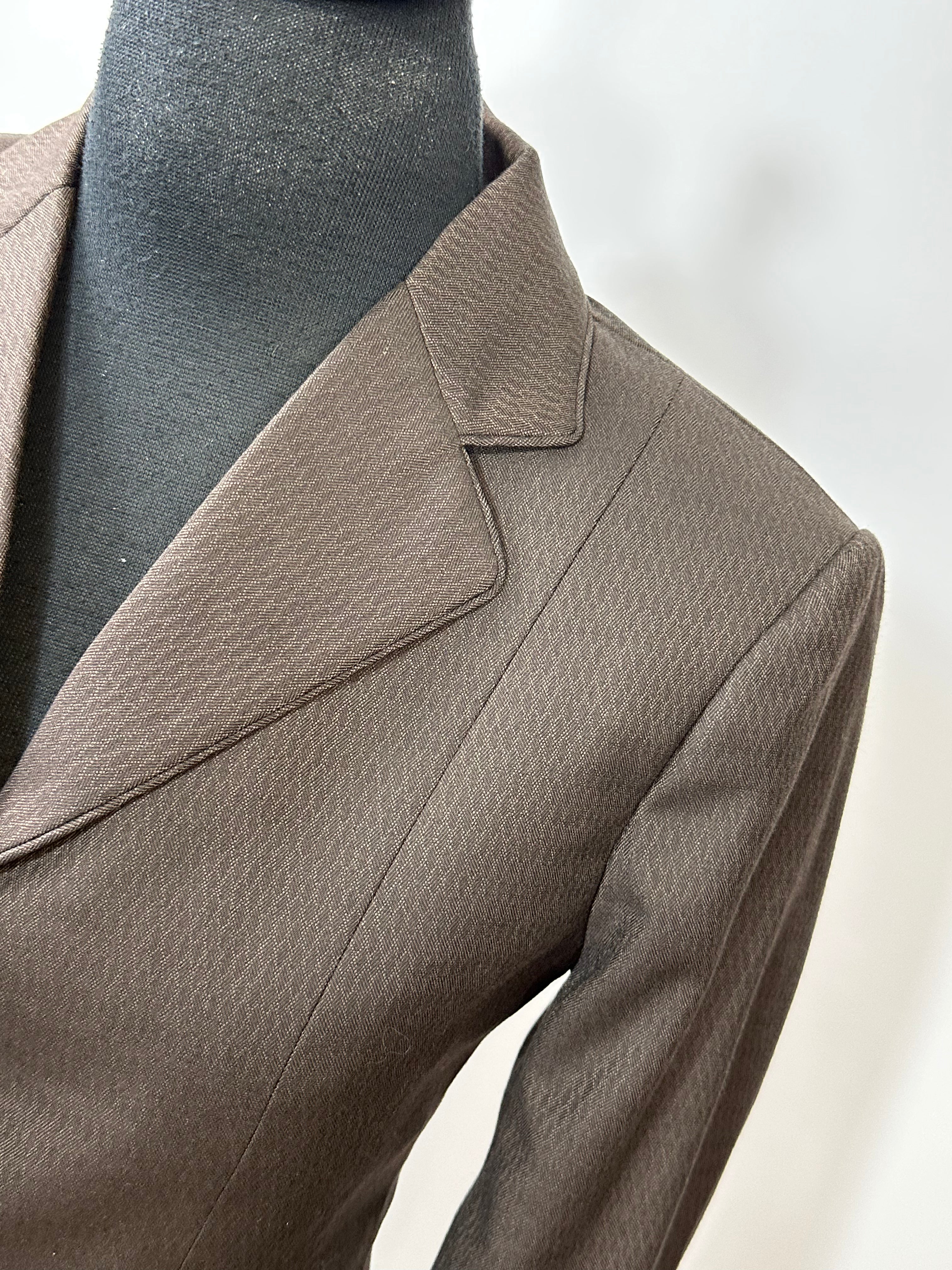 English Show Coat Brown Self Print Fabric Code R86/R364