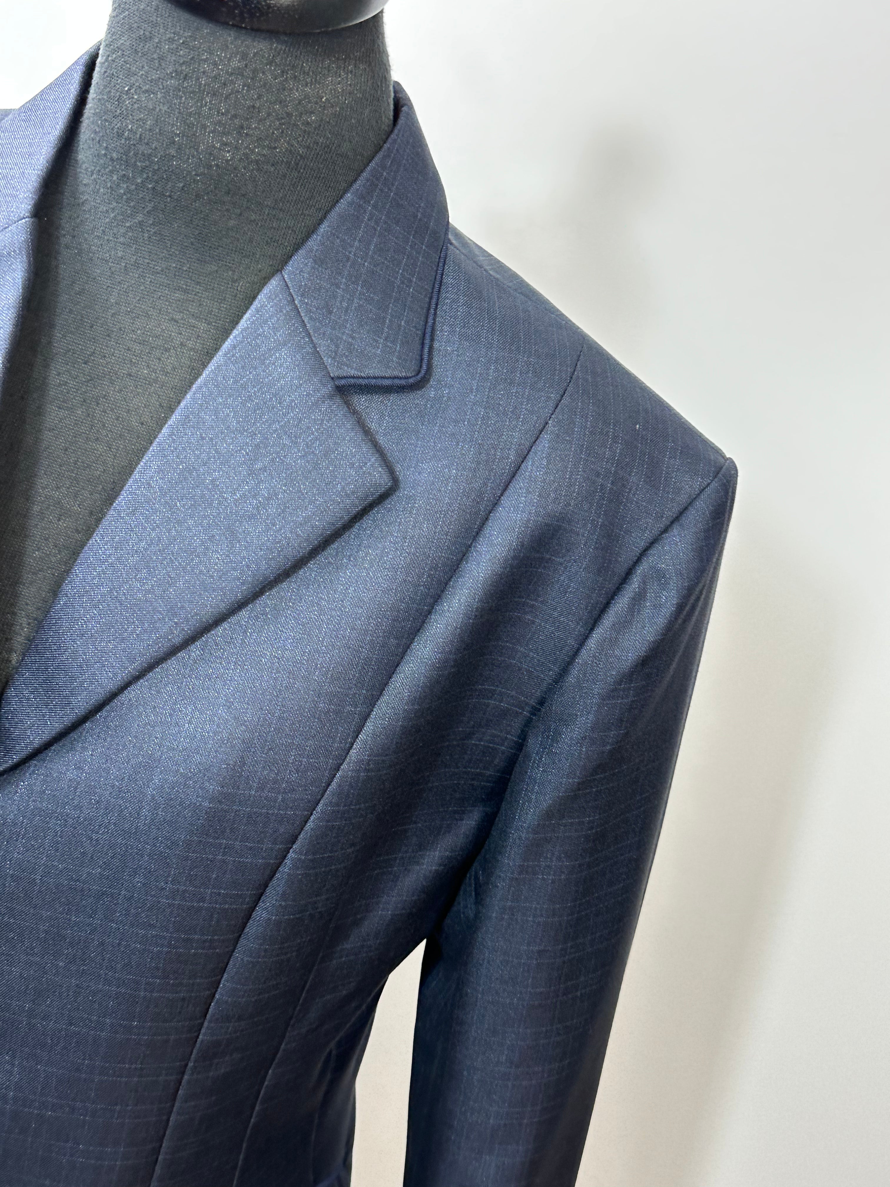 English Show Coat Navy Shimmer Fabric Code R263