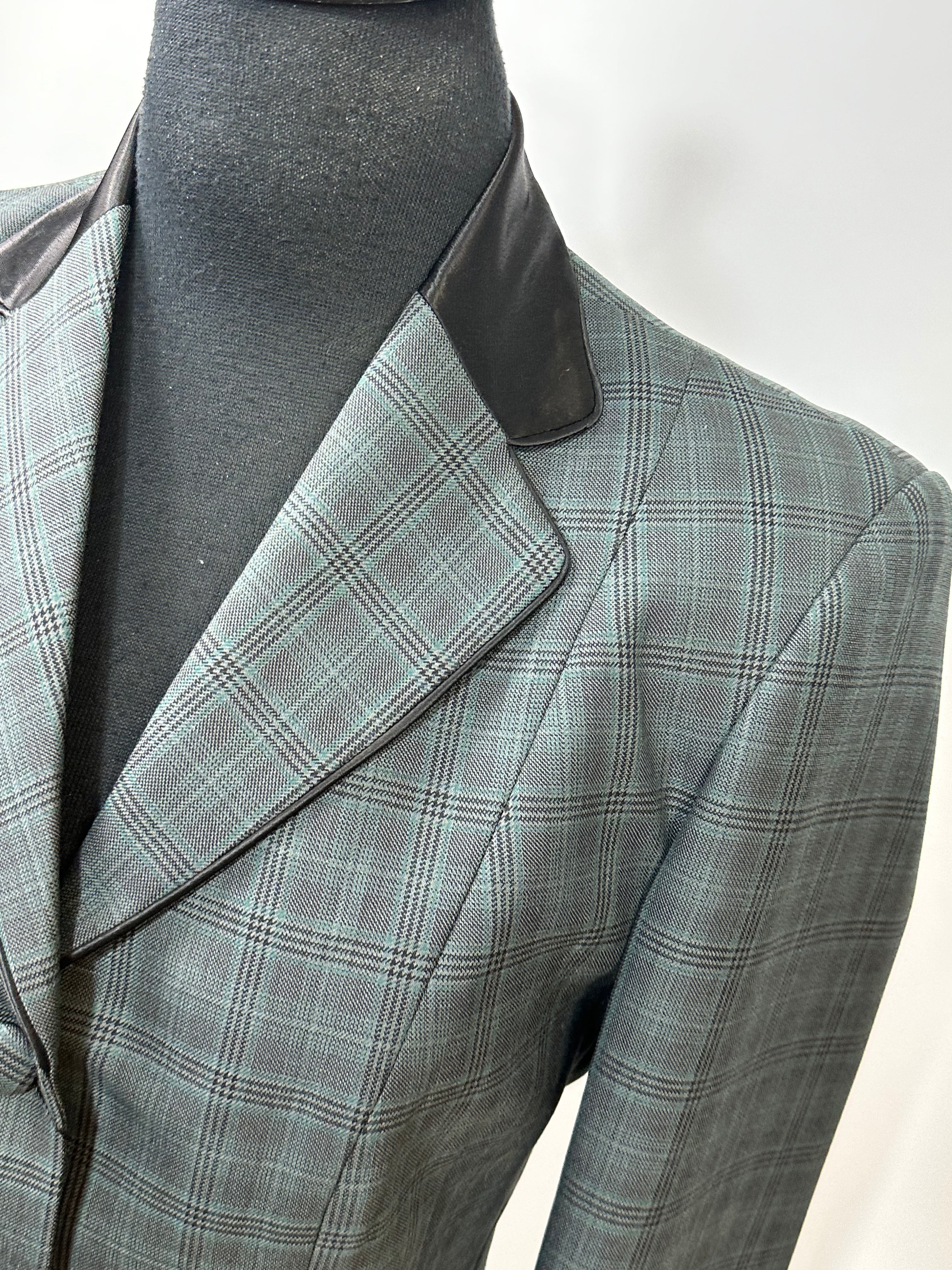 English Show Coat Green and Black Plaid RD26731-120