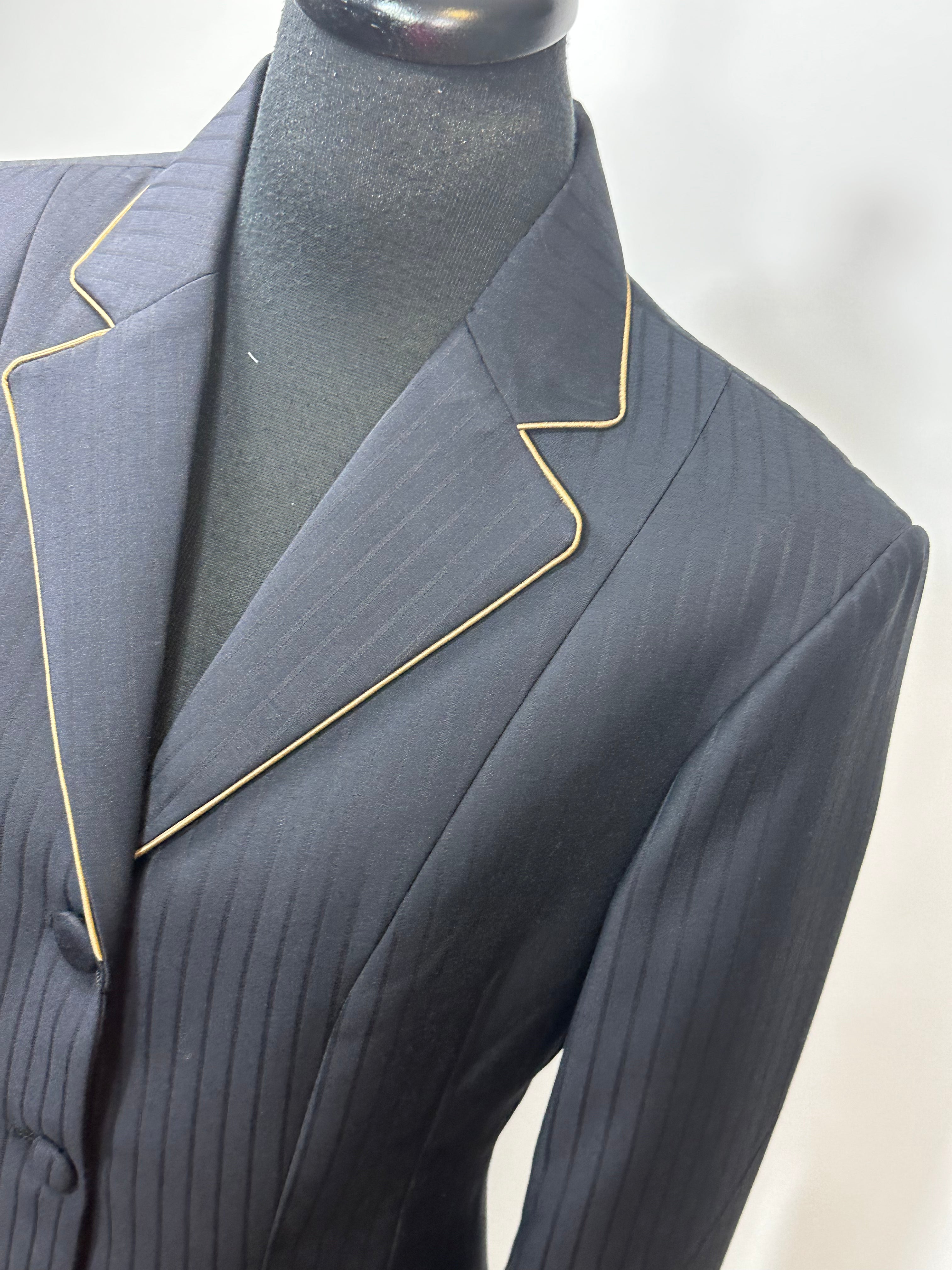 English Show Coat Navy Tone on Tone with Gold R177