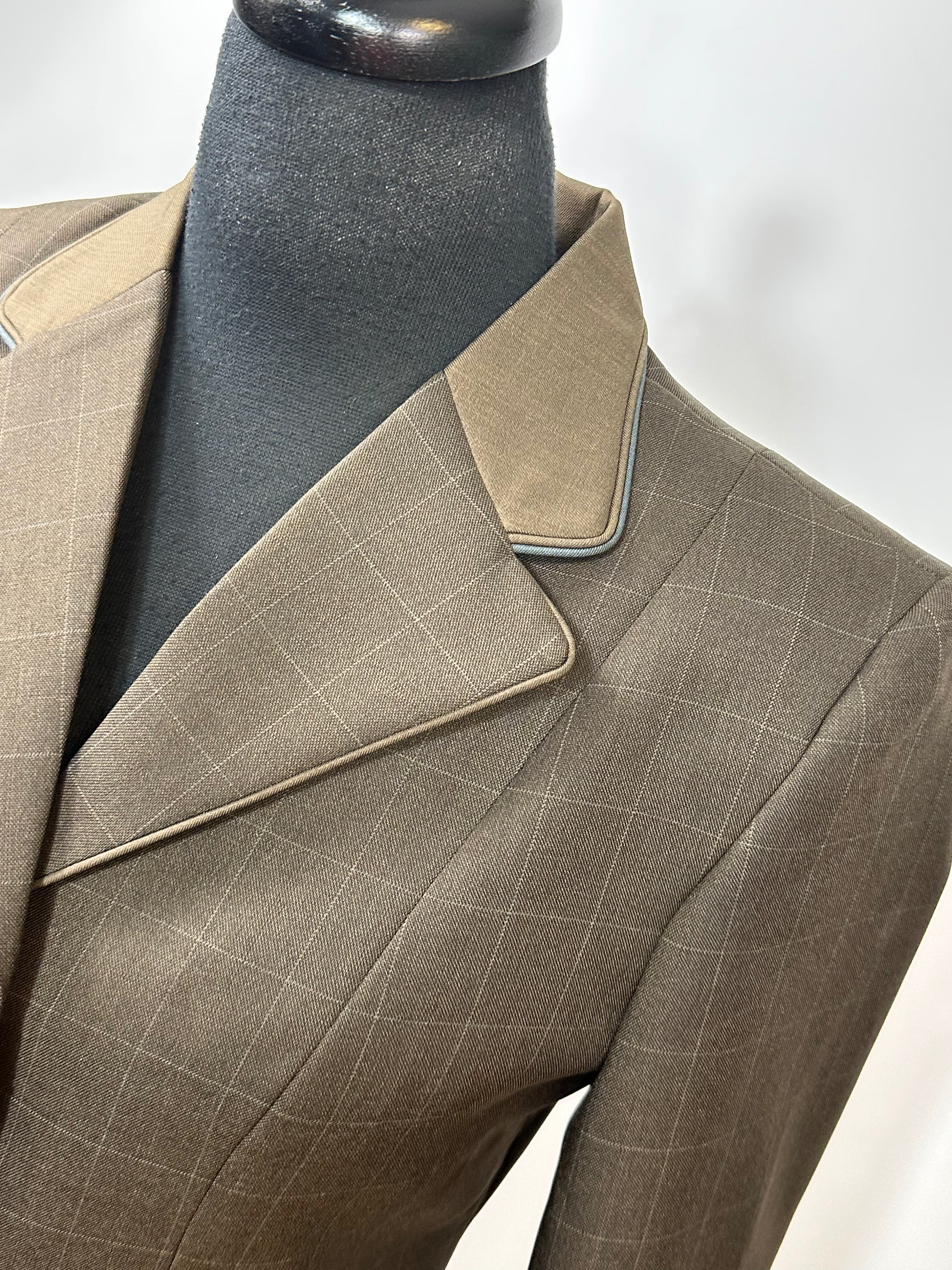 English Show Coat Brown Windowpane R013