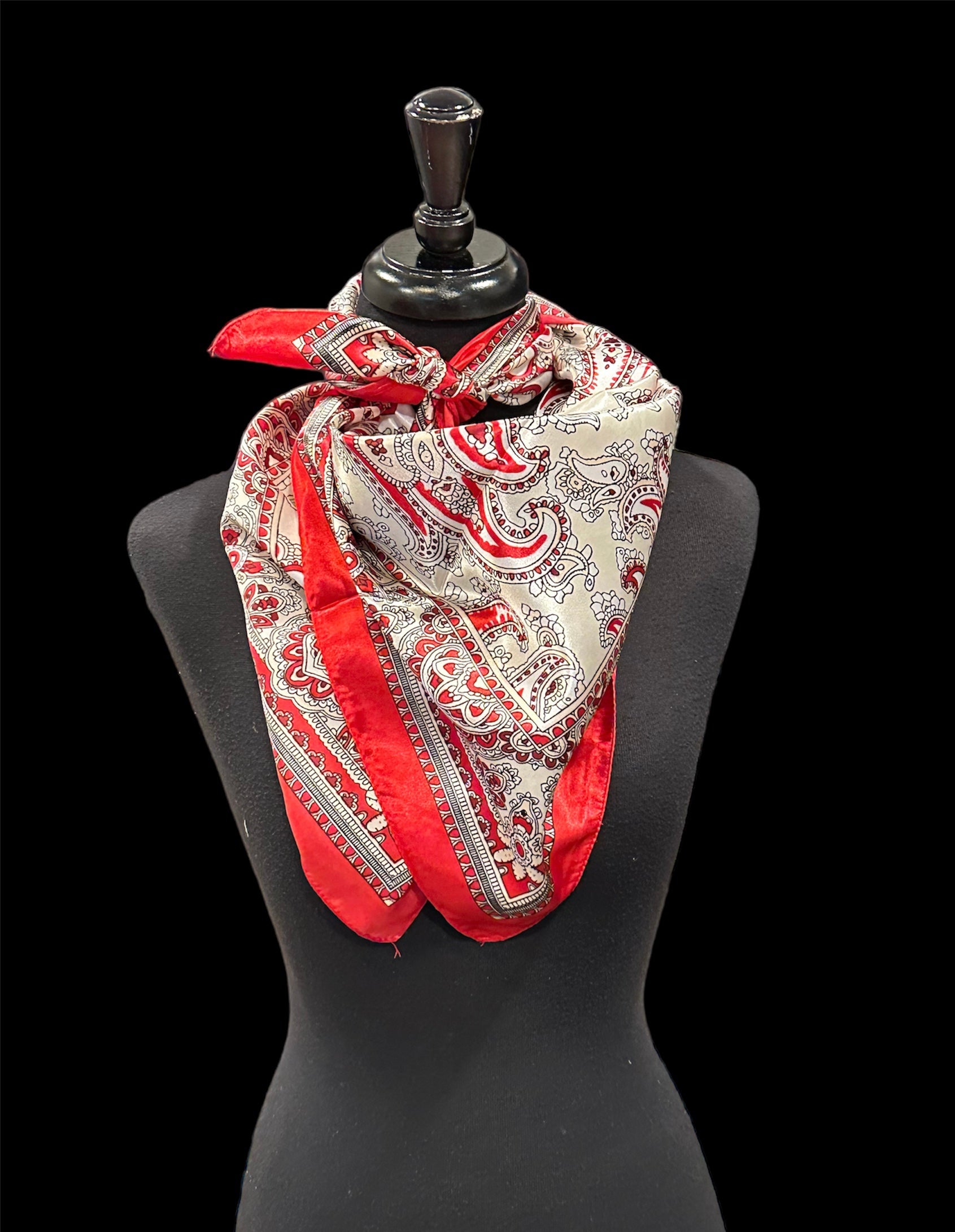 Ranch Scarves Red and Tan Paisley