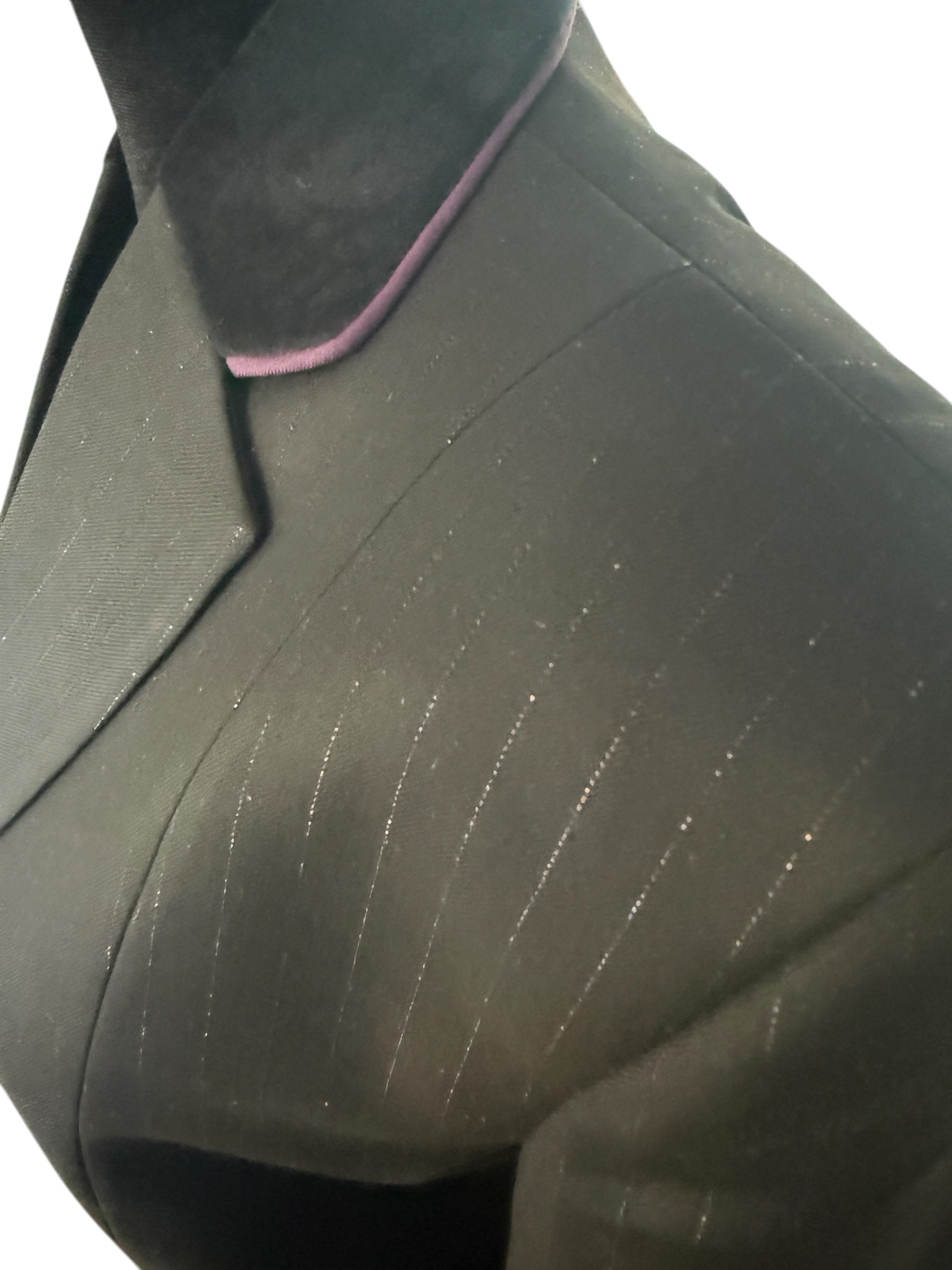 💥NEW💥English Show Coat The Belliare 2 Black Self Stripe with Sparkle thread