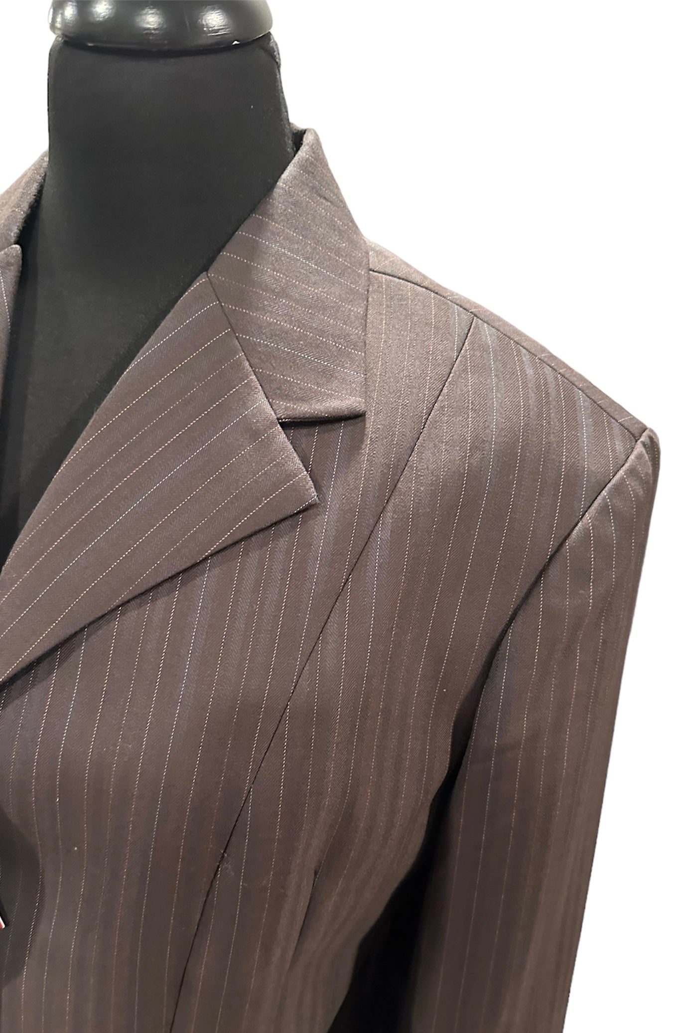 English Show Coat Brown Stripe Fabric Code MD012721