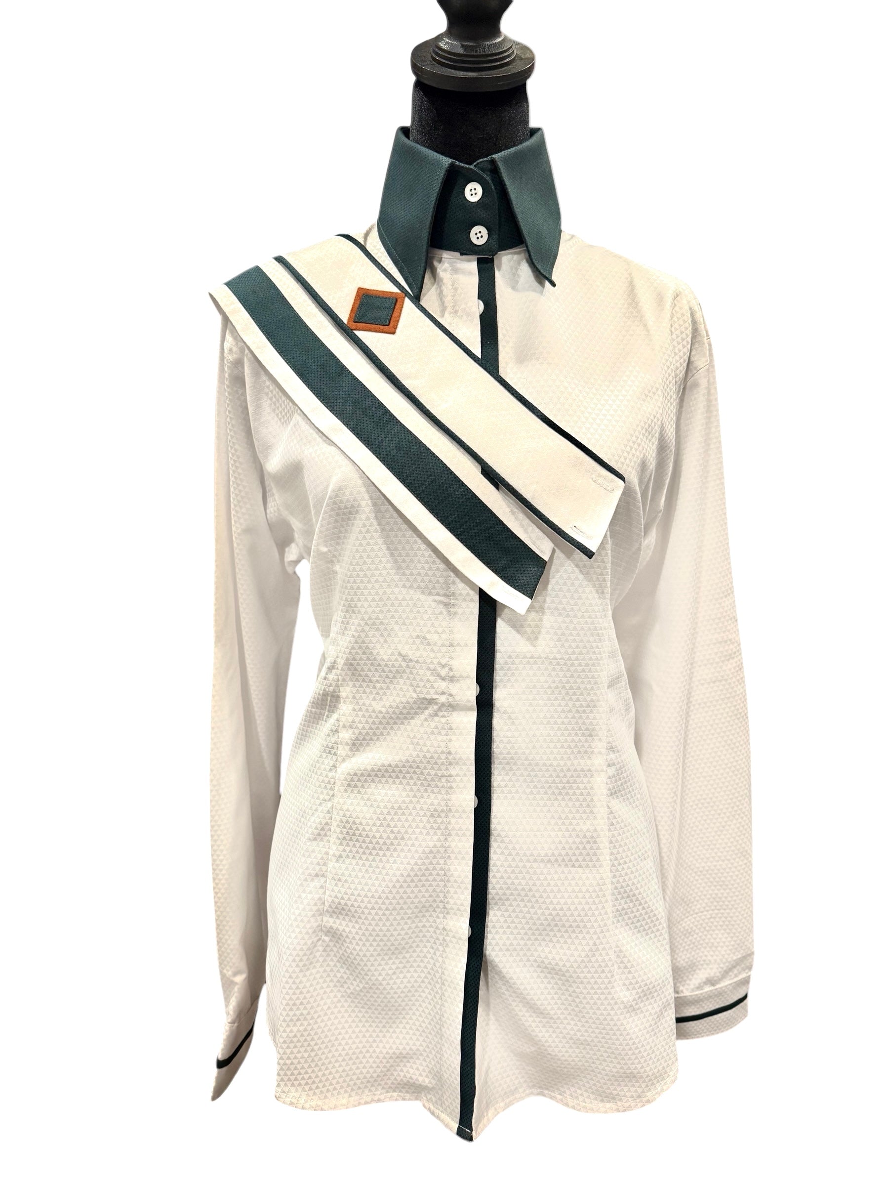 “The All Around” 🔺NEW🔺 Western and English meet. Removable English and Western Collars Hunter Green and White. Fabric Code X18